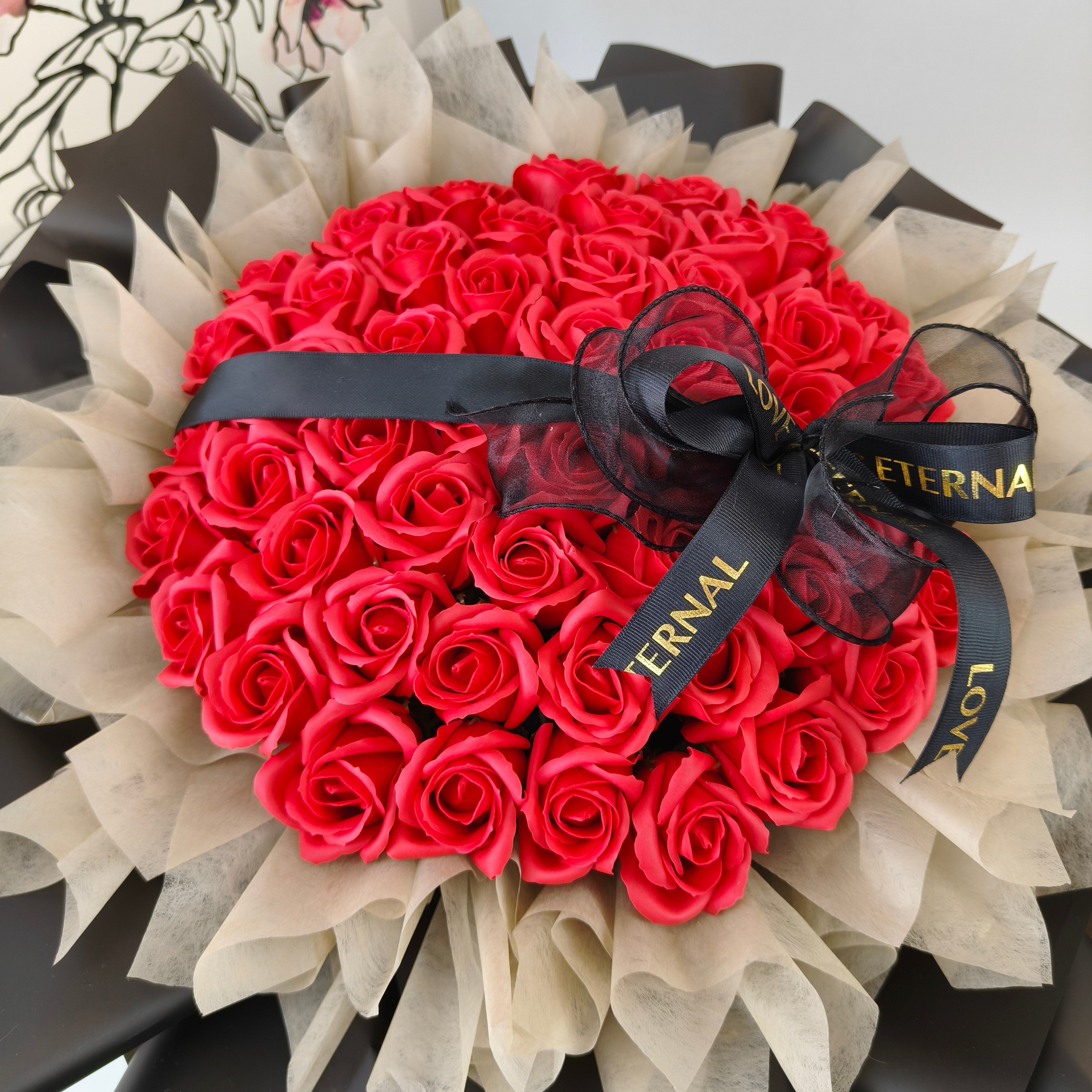 Scarlet Embrace - Soap Flower Bouquet