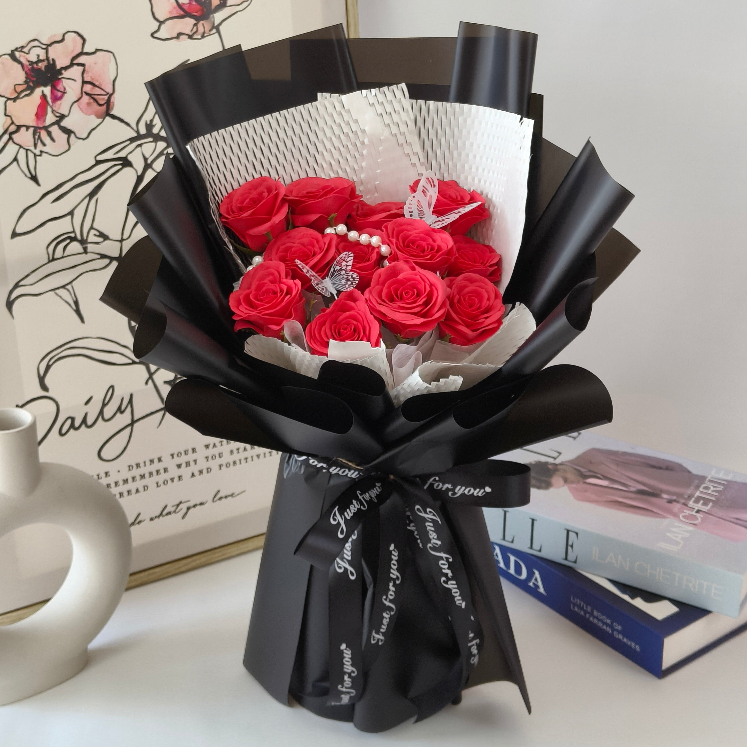 Butterfly Love - Seven Layer Soap Flower Bouquet