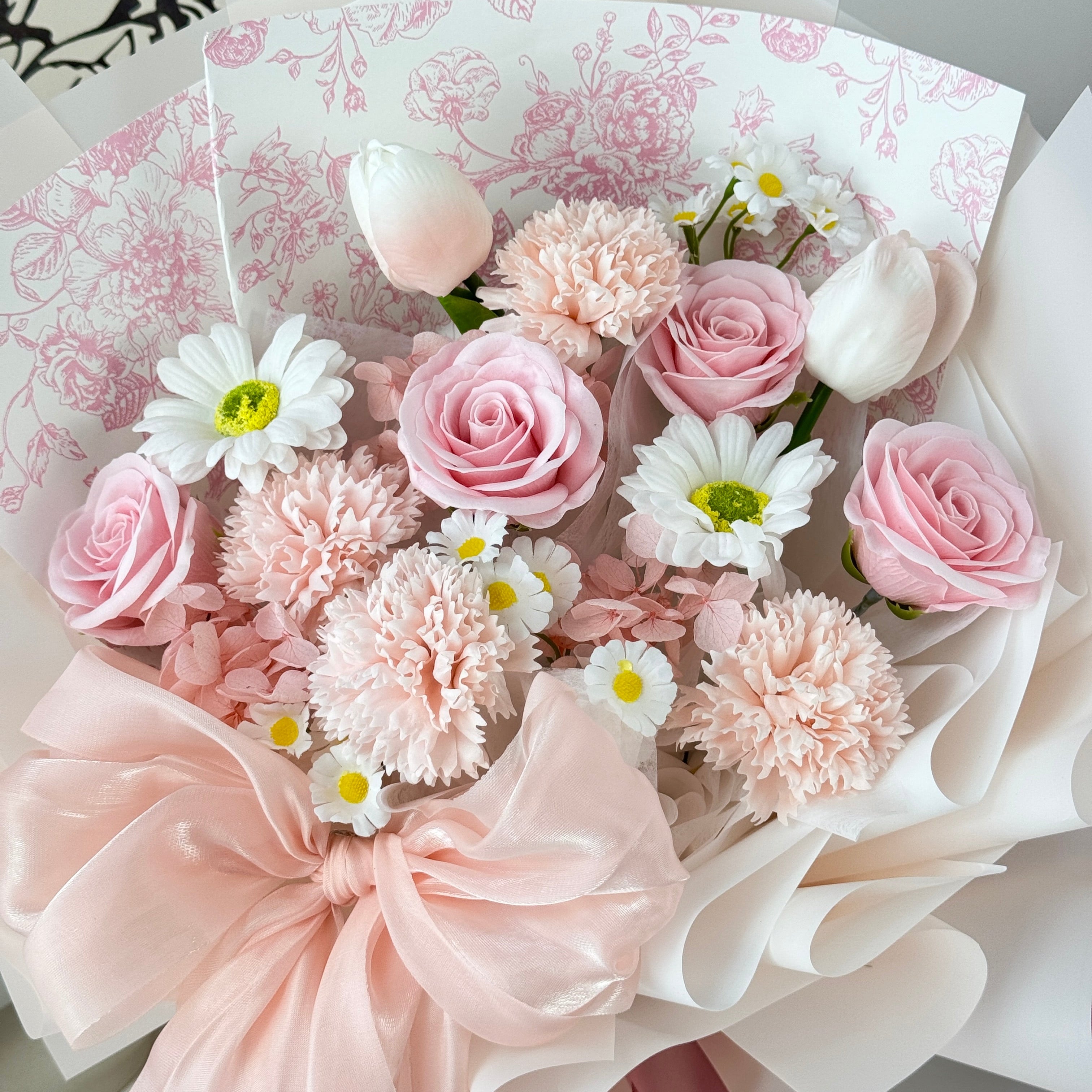 Blooming Bow - Soap Flower Bouquet