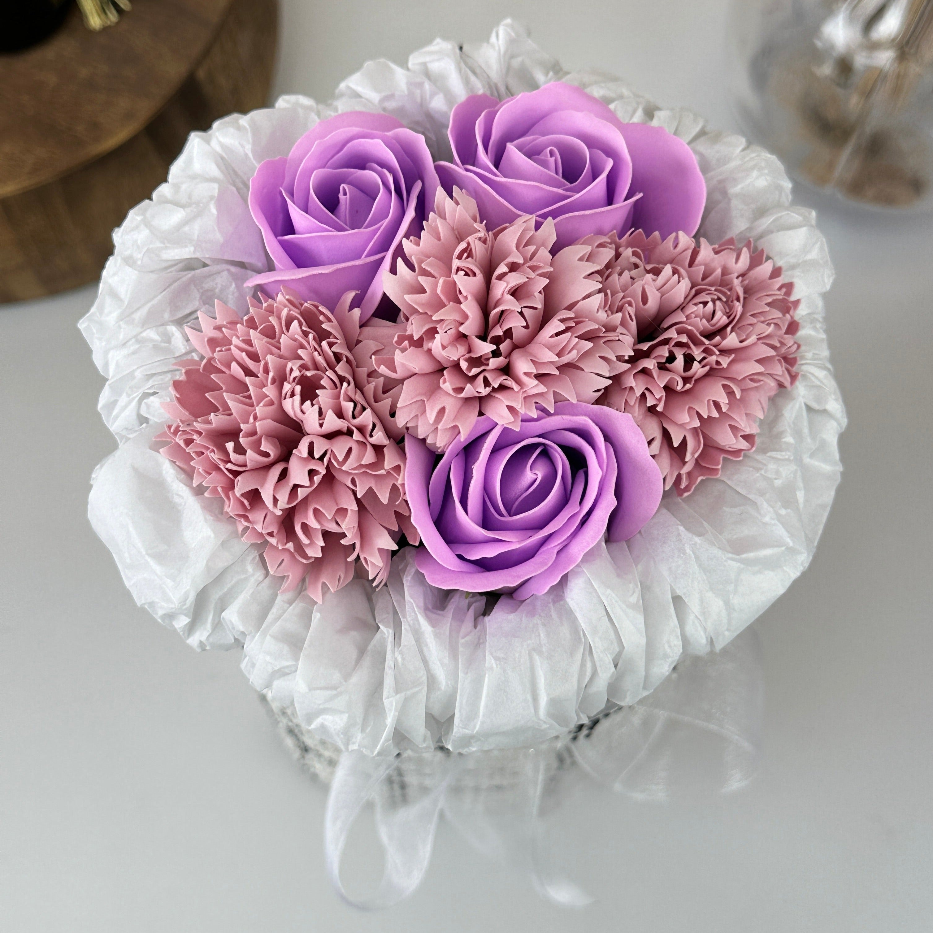 Affectionate Bloom - Soap Flower Bouquet-Soap Flower-6 stalks-Purple-1-DeFairy Tales
