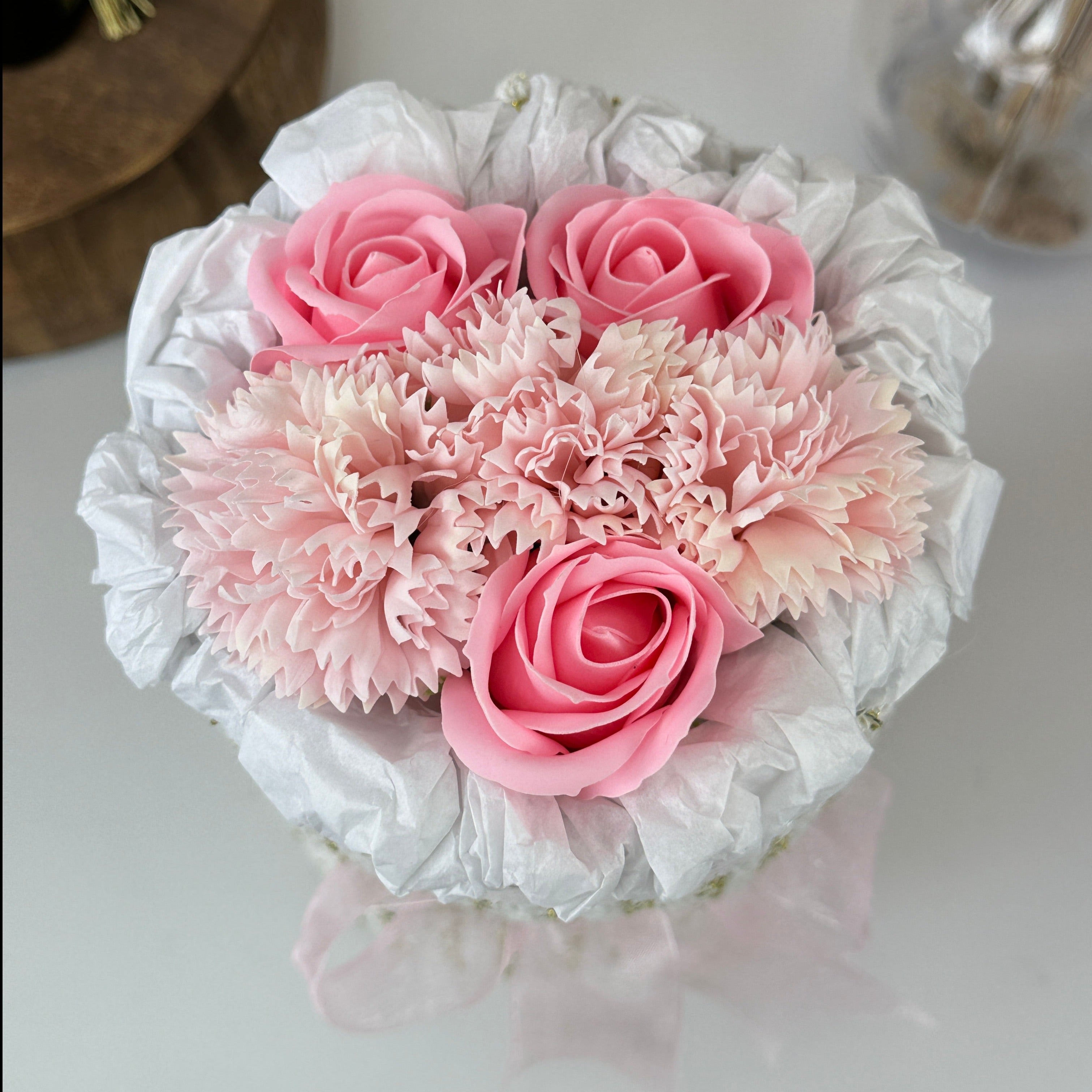 Affectionate Bloom - Soap Flower Bouquet-Soap Flower-6 stalks-Pink-1-DeFairy Tales