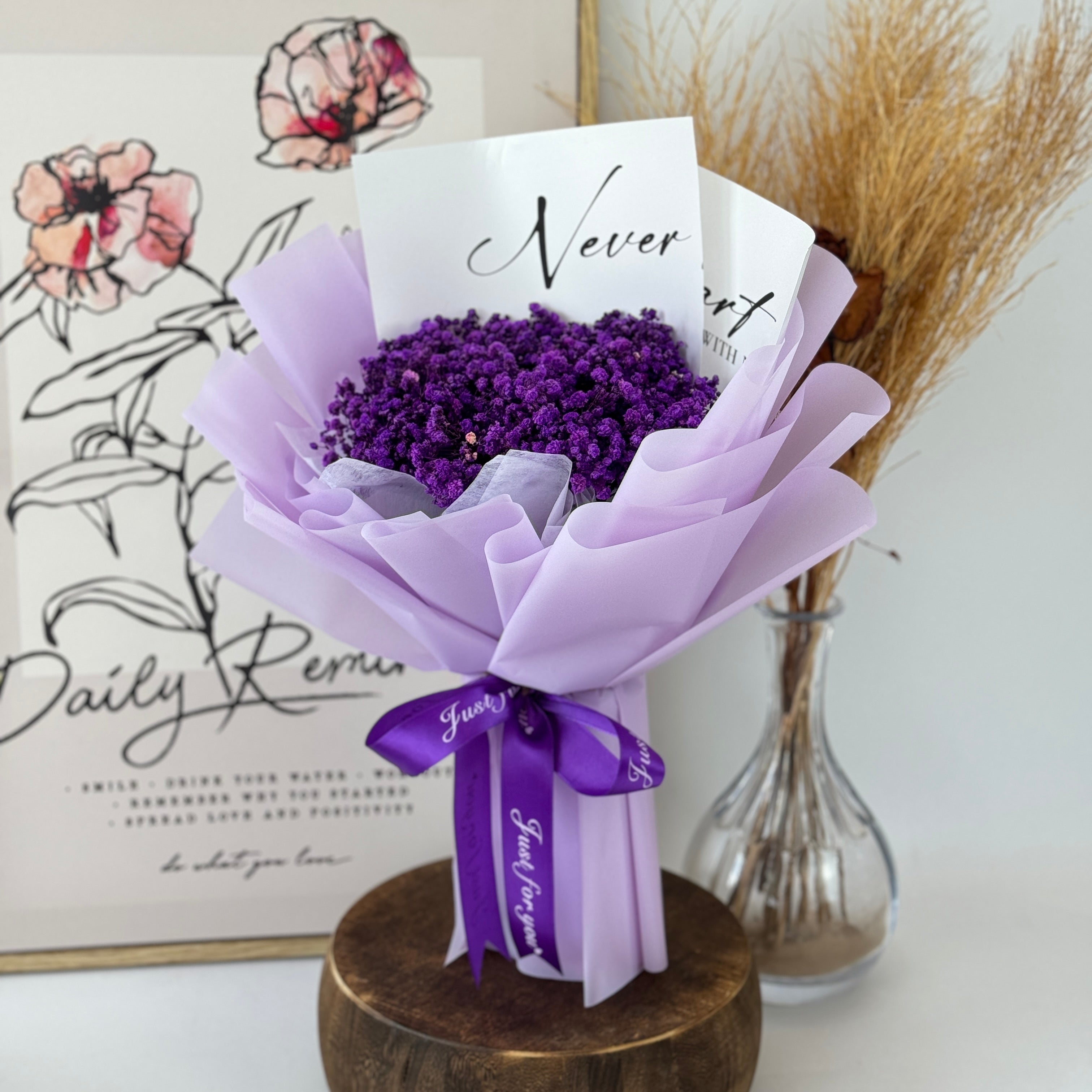 Affectionate Whisper - Preserved Flower Bouquet-Preserved Flower-S-Purple-DeFairy Tales