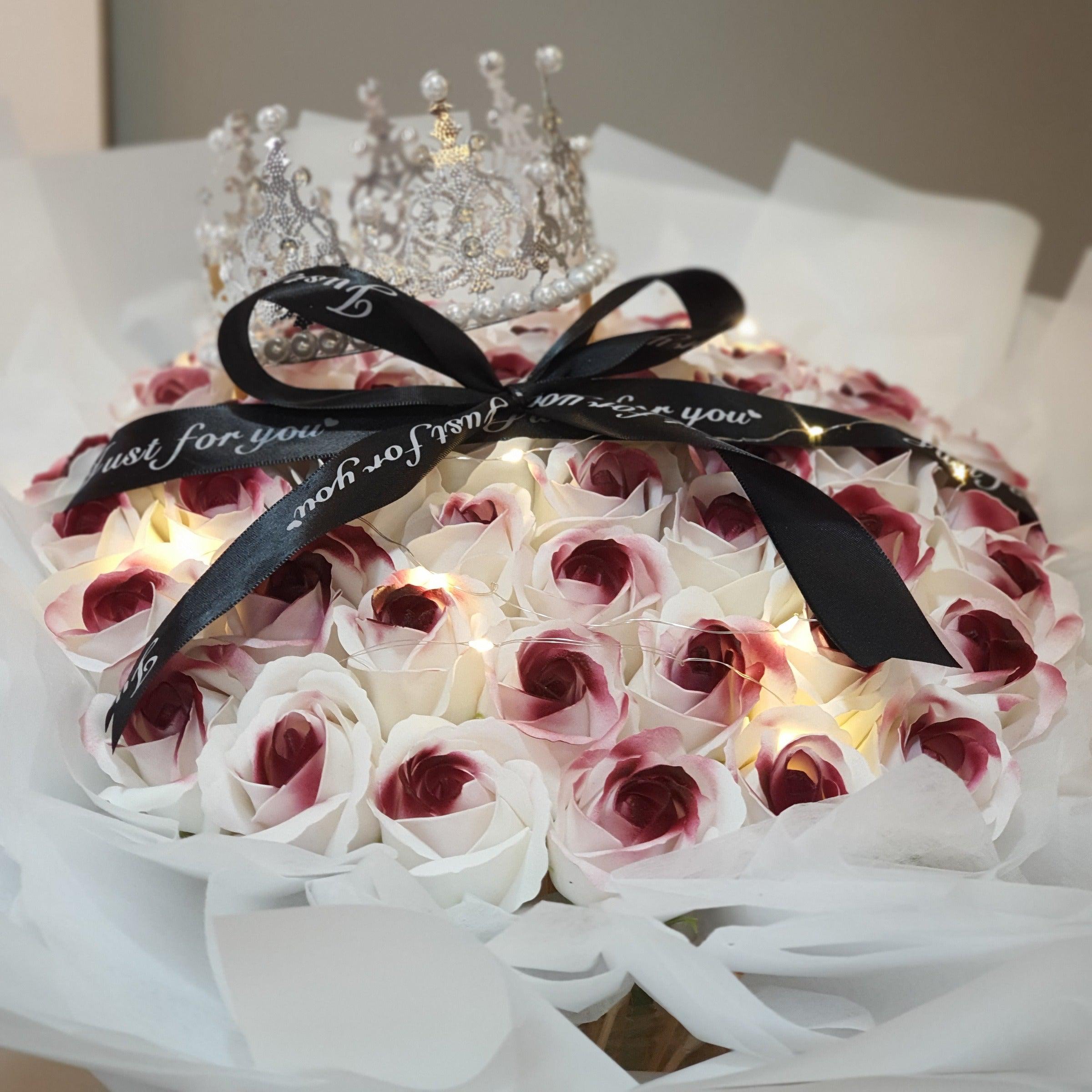 Amethyst Adoration - Soap Flower Bouquet-Soap Flower-33 stalks-Mix-De Fairy Tales