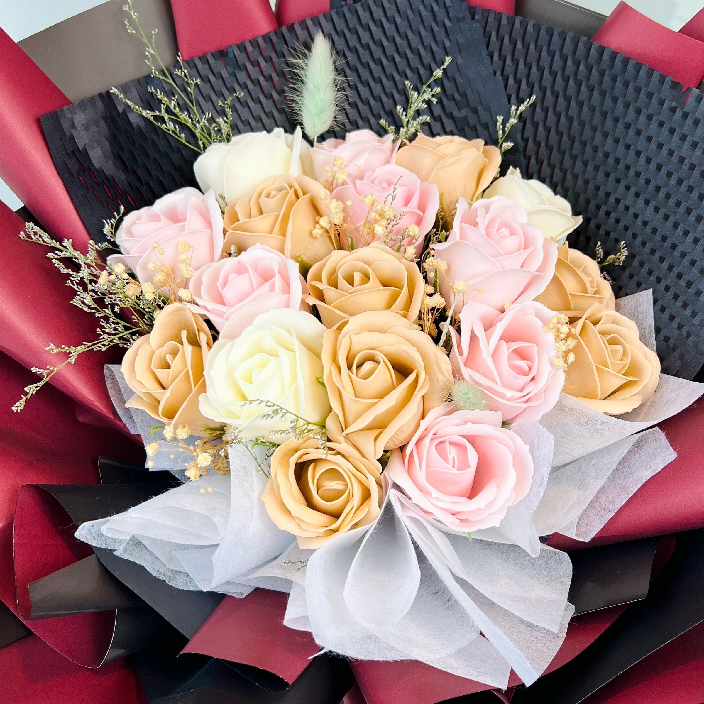 Amorous Rhapsody - Soap Flower Bouquet-Soap Flower-18 stalks-Mix-De Fairy Tales