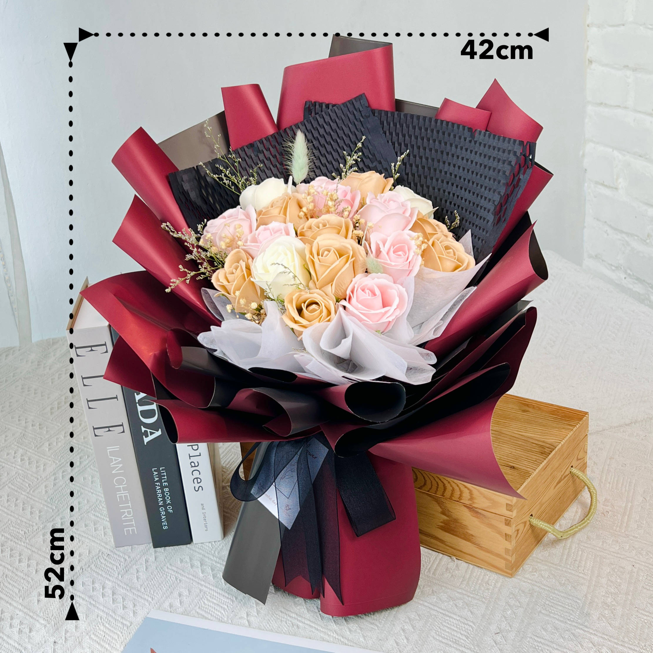 Amorous Rhapsody - Soap Flower Bouquet-Soap Flower-18 stalks-Mix-De Fairy Tales