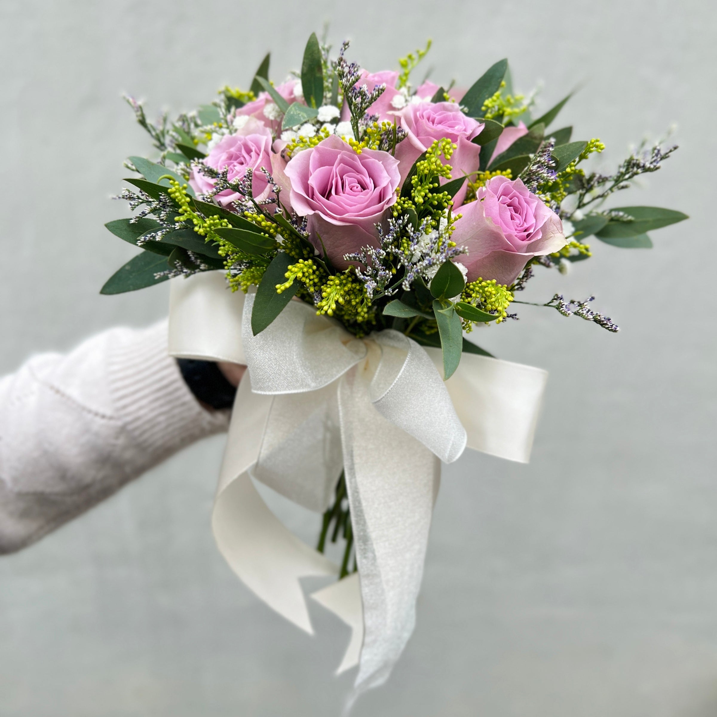 Angelic Bloom - Fresh Flower Bridal Bouquet-Fresh Flower-9 stalks-Pink-DeFairy Tales