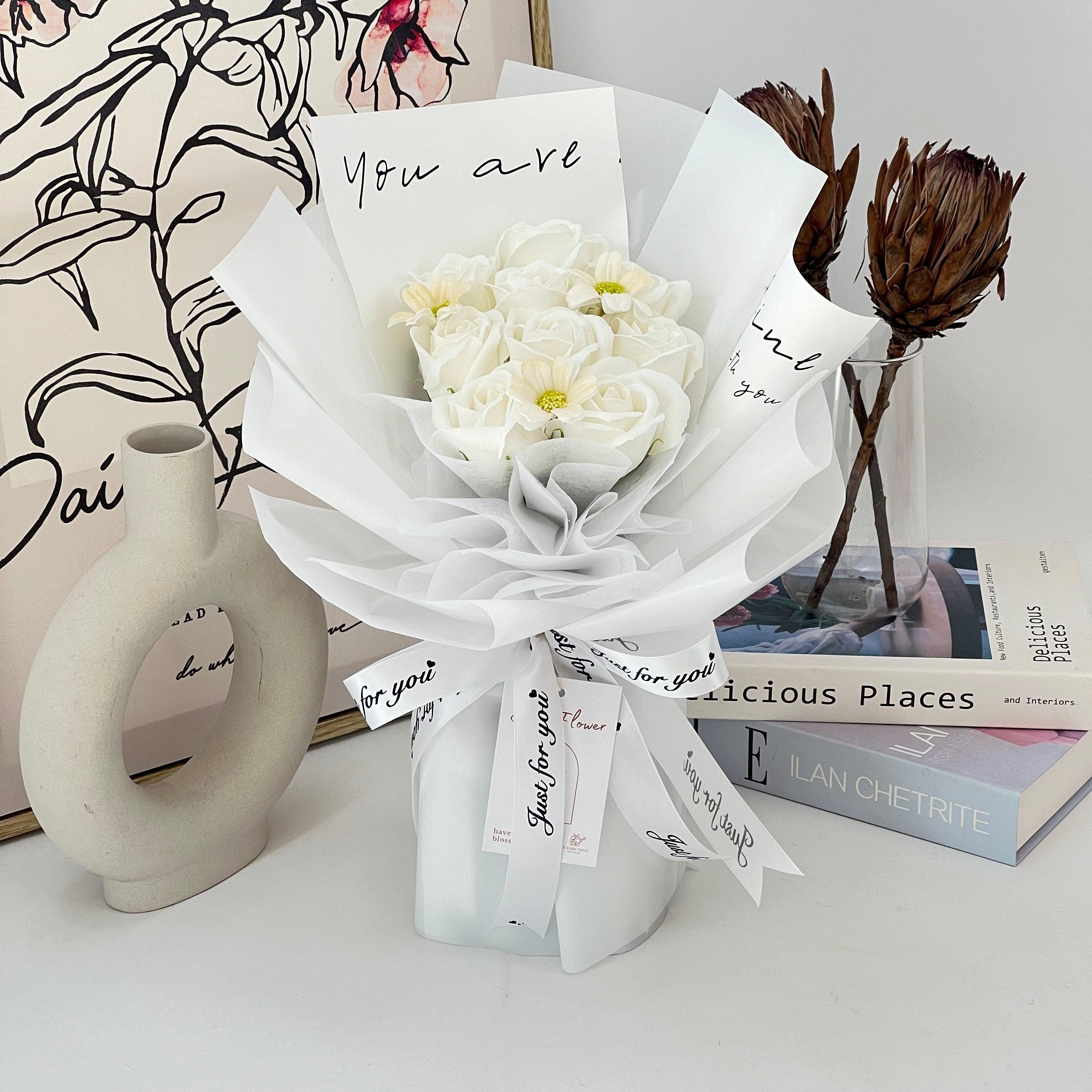 Angel's Delight - Soap Flower Bouquet-Soap Flower-9 stalks-White-1-De Fairy Tales