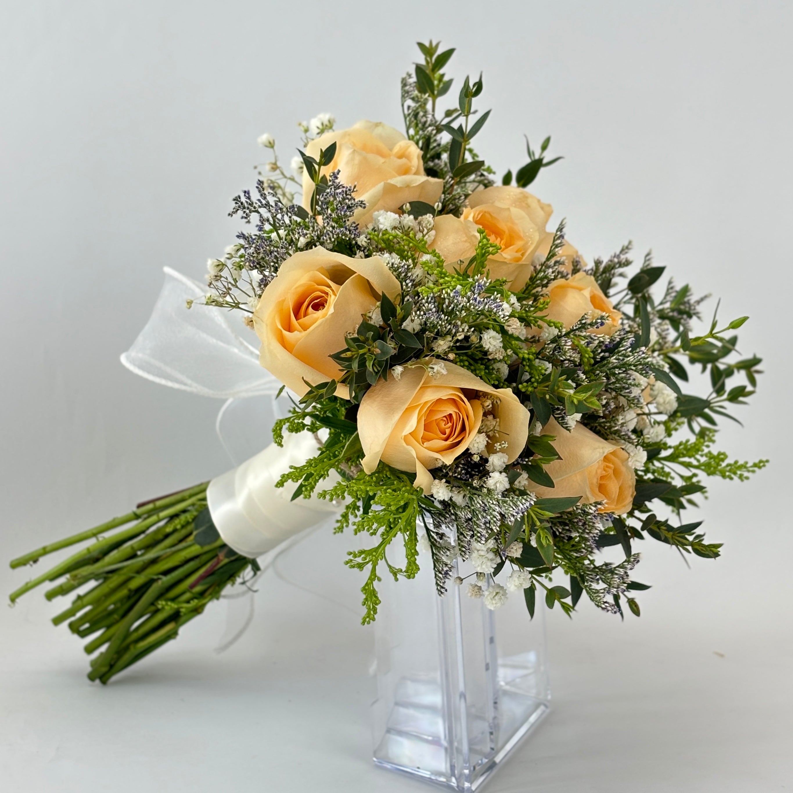 Blissful Bond - Fresh Flower Bridal Bouquet-Fresh Flower-9 stalks-Orange-DeFairy Tales