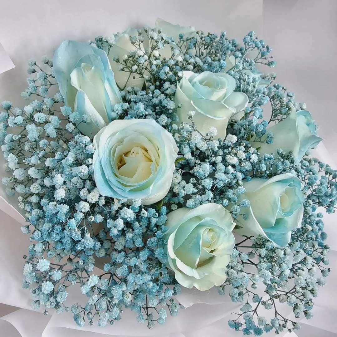 Blue Angel - Fresh Flower Bouquet-Fresh Flower-9 stalks-Blue-DeFairy Tales