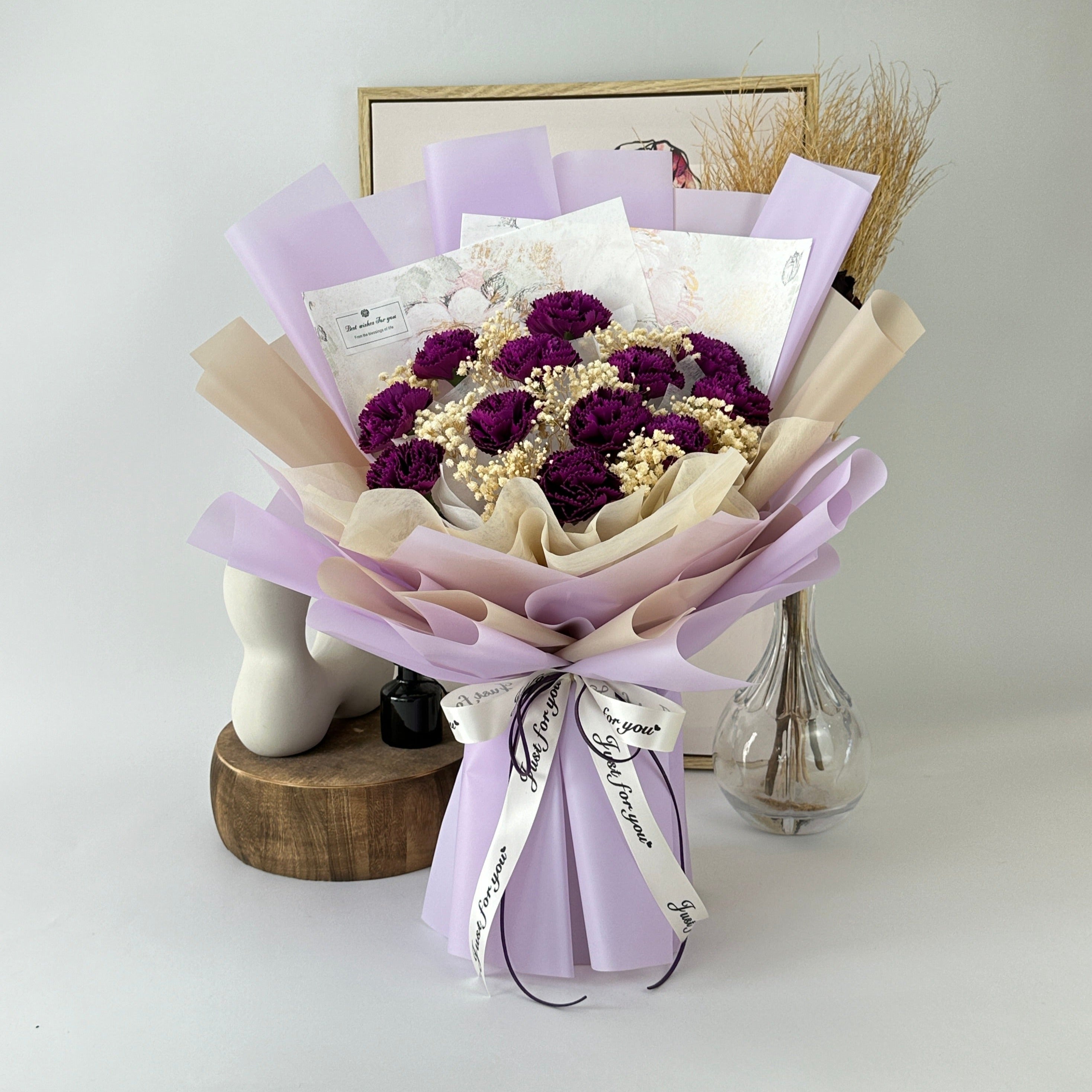 Breath Of Love - Soap Flower Bouquet-Soap Flower-12 stalks-Purple-DeFairy Tales