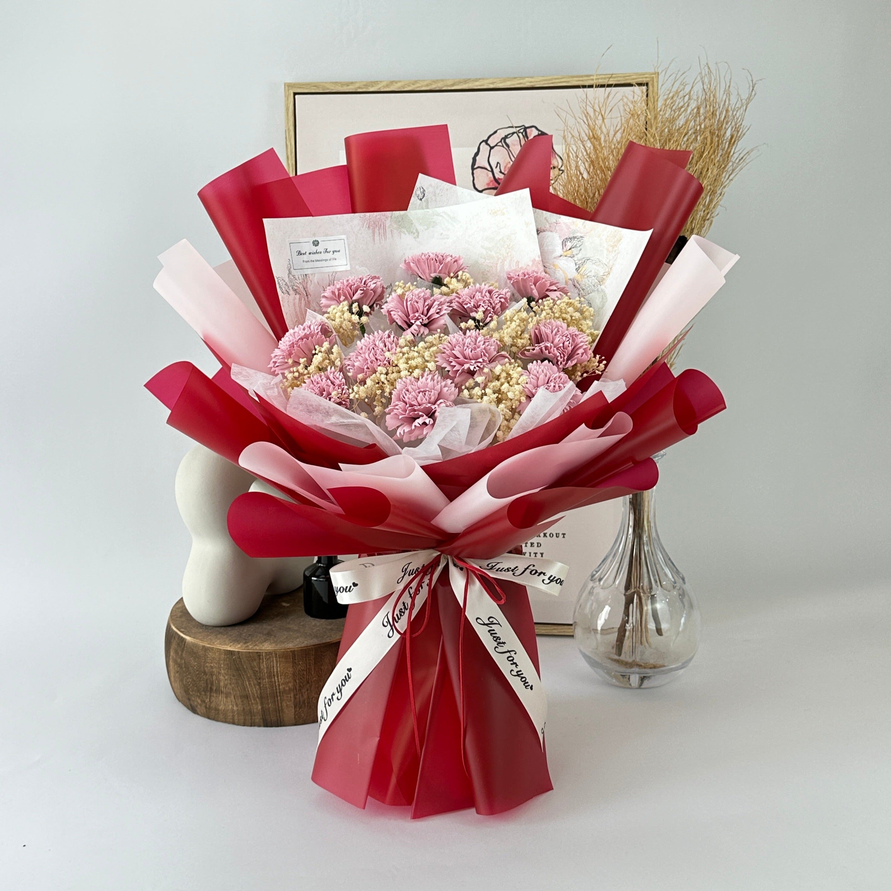 Breath Of Love - Soap Flower Bouquet-Soap Flower-12 stalks-Pink-DeFairy Tales