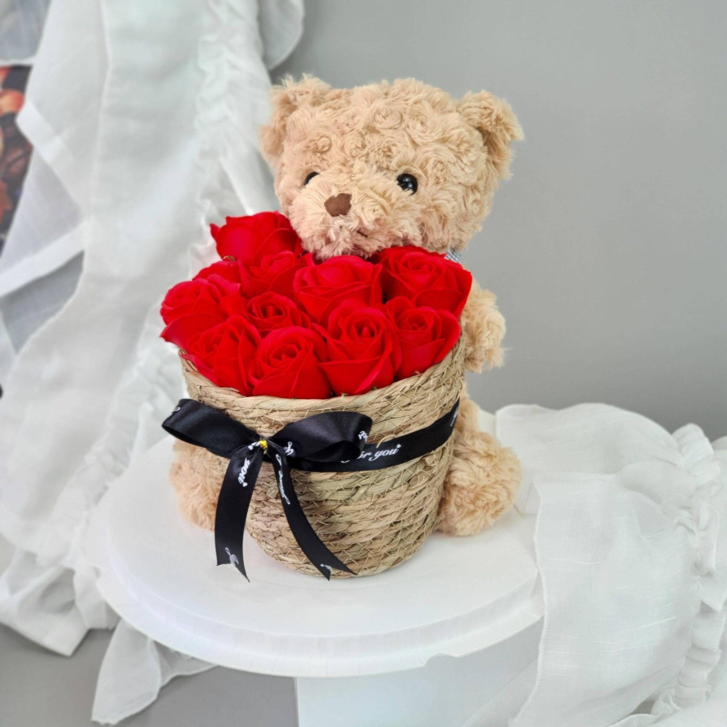 Care Bear - Soap Flower Fusion Bouquet-Soap Flower-12 stalks-Red-1-De Fairy Tales