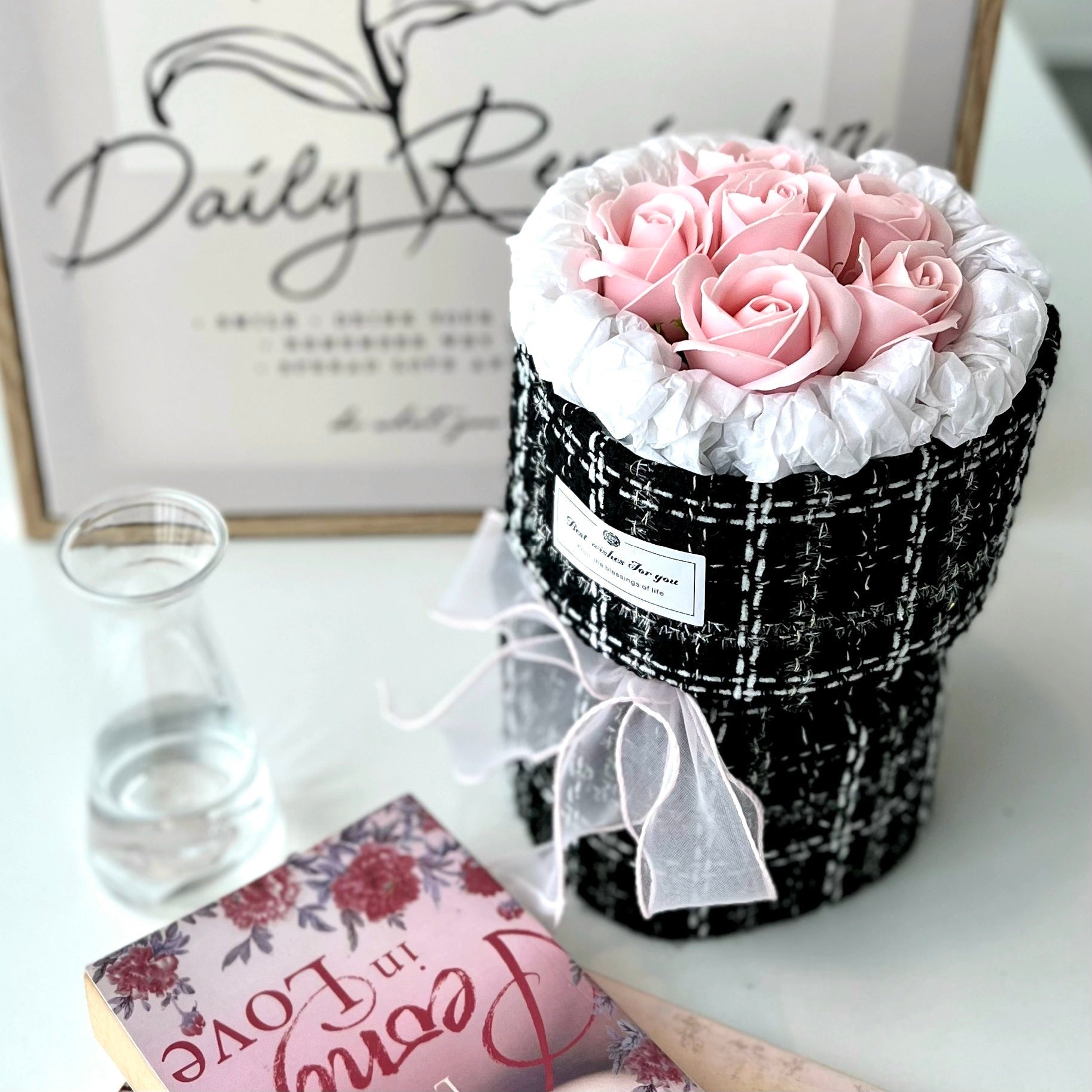Classical Chanel - Soap Flower Bouquet-Soap Flower-6 stalks-Pink-1-DeFairy Tales