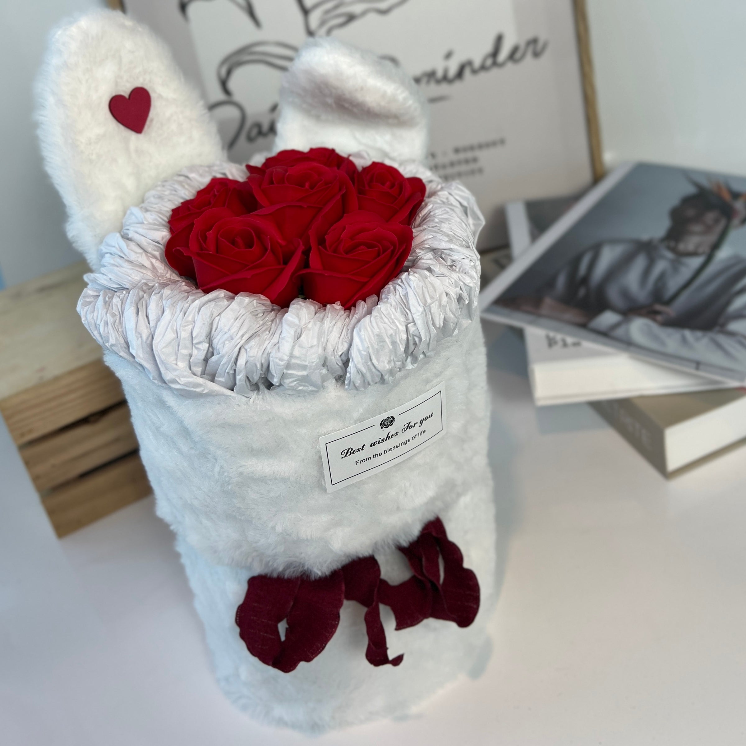 Cottontail Love - Soap Flower Fusion Bouquet-Soap Flower-6 stalks-Red-2-DeFairy Tales