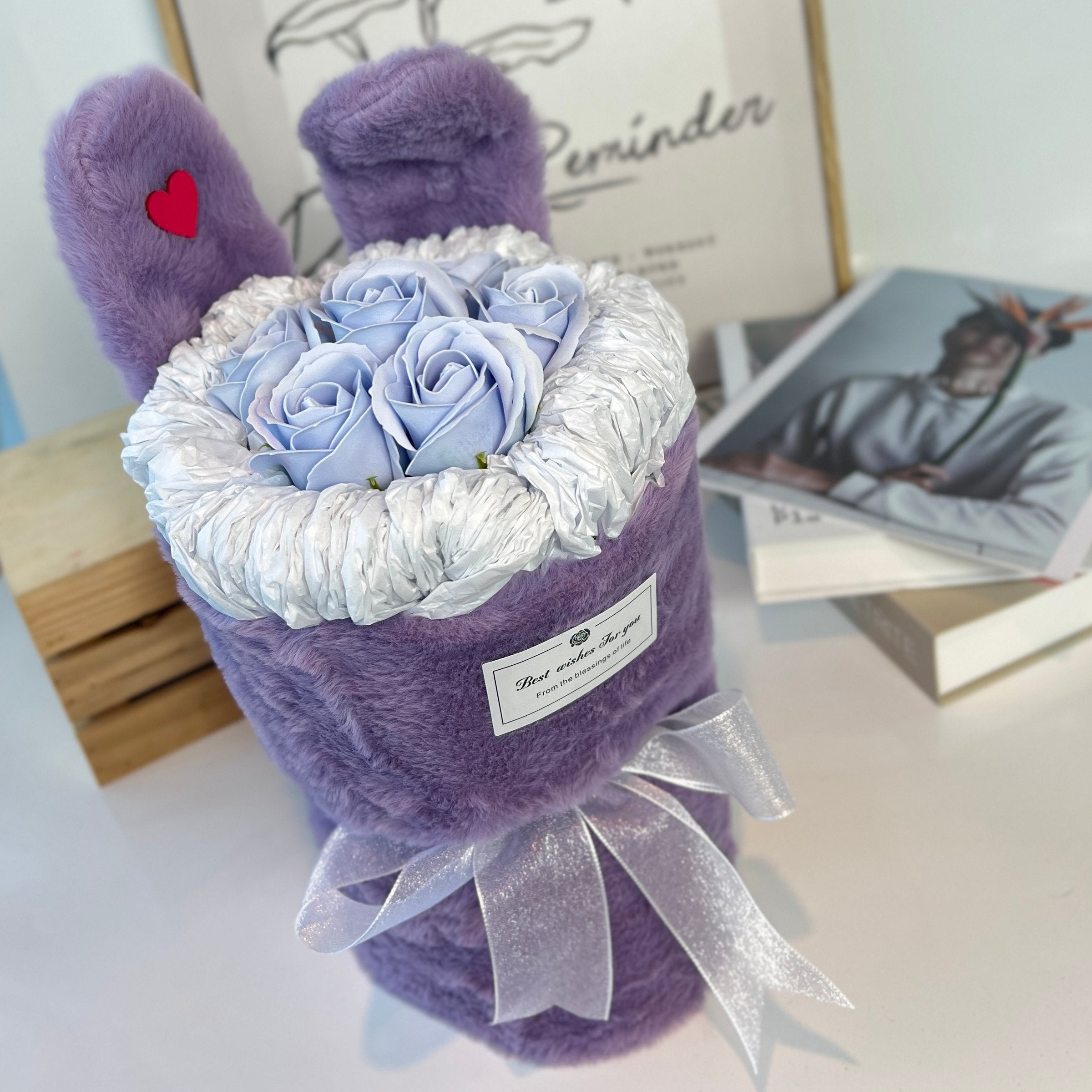 Cottontail Love - Soap Flower Fusion Bouquet-Soap Flower-6 stalks-Blue-1-DeFairy Tales