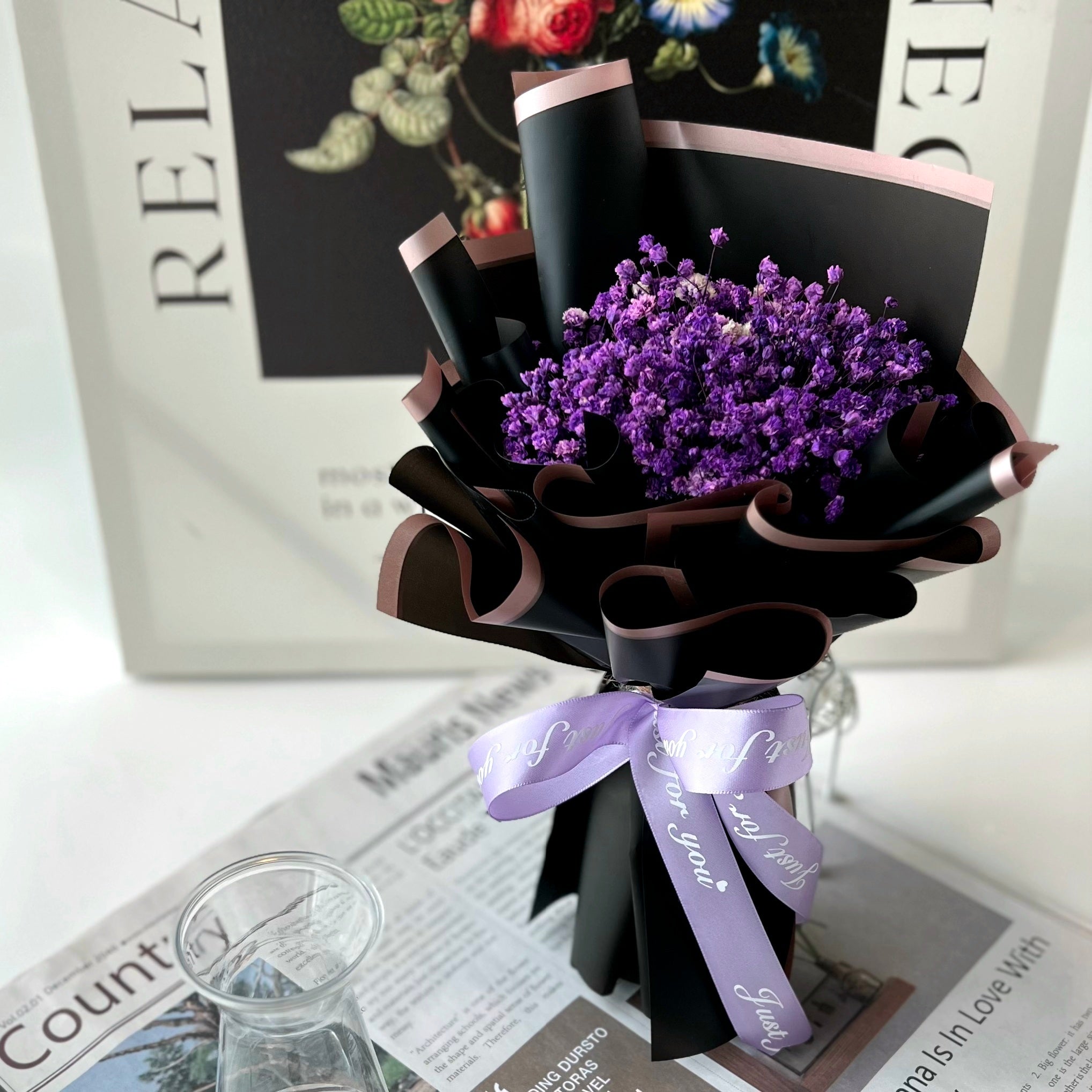 Delightful Dusk - Preserved Baby Breath Bouquet-Preserved Flower-XS-Purple-1-DeFairy Tales