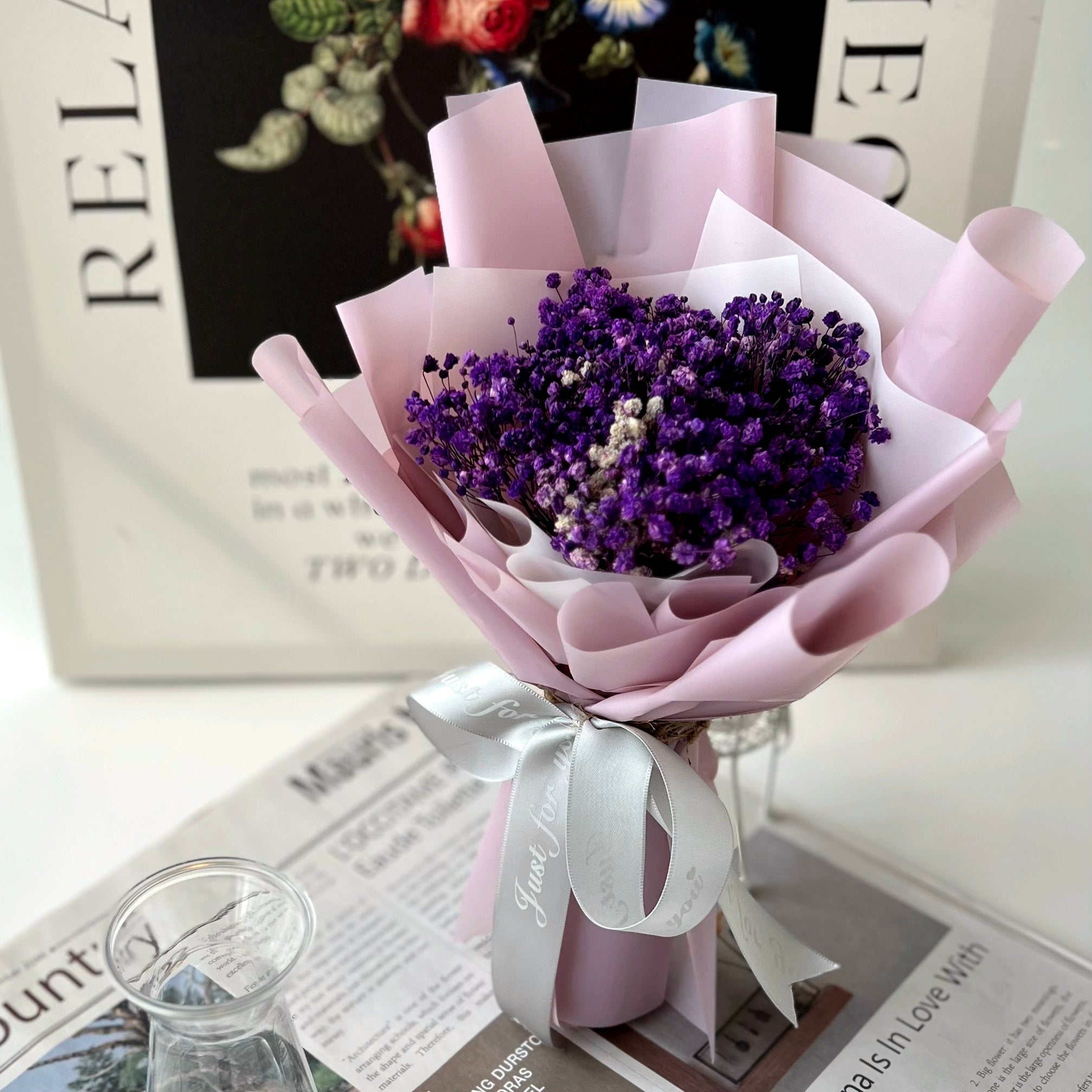 Delightful Dusk - Preserved Baby Breath Bouquet-Preserved Flower-XS-Purple-2-DeFairy Tales