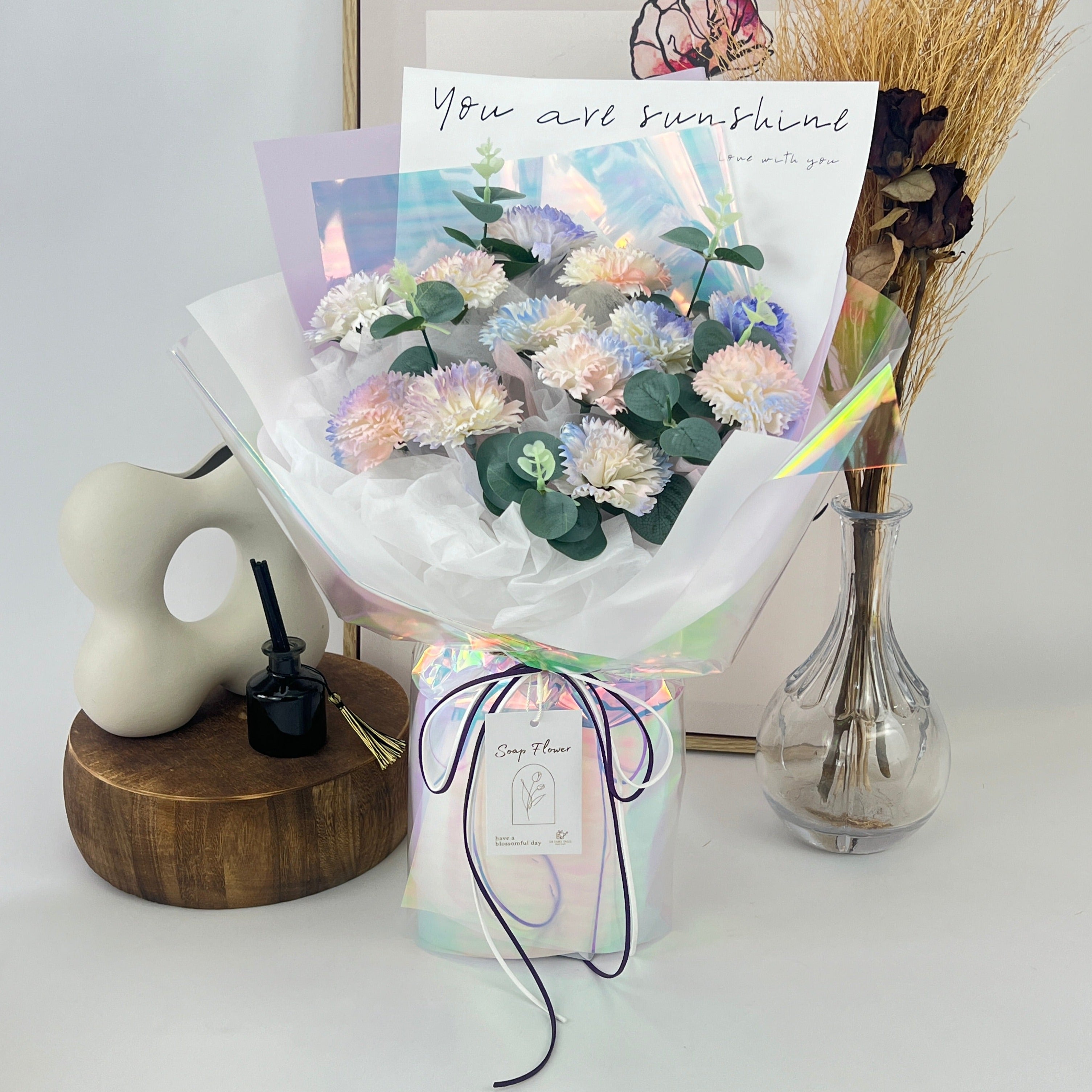 Enchanting Heart - Soap Flower Bouquet-Soap Flower-12 stalks-Mix-DeFairy Tales