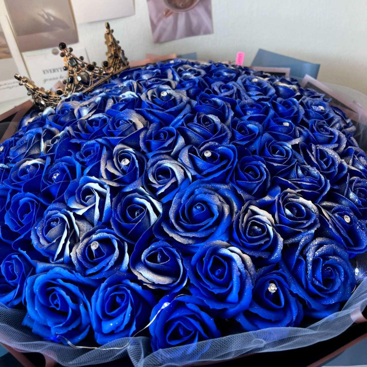 Endless Love - Soap Flower Bouquet-Soap Flower-99 stalks-Blue-DeFairy Tales