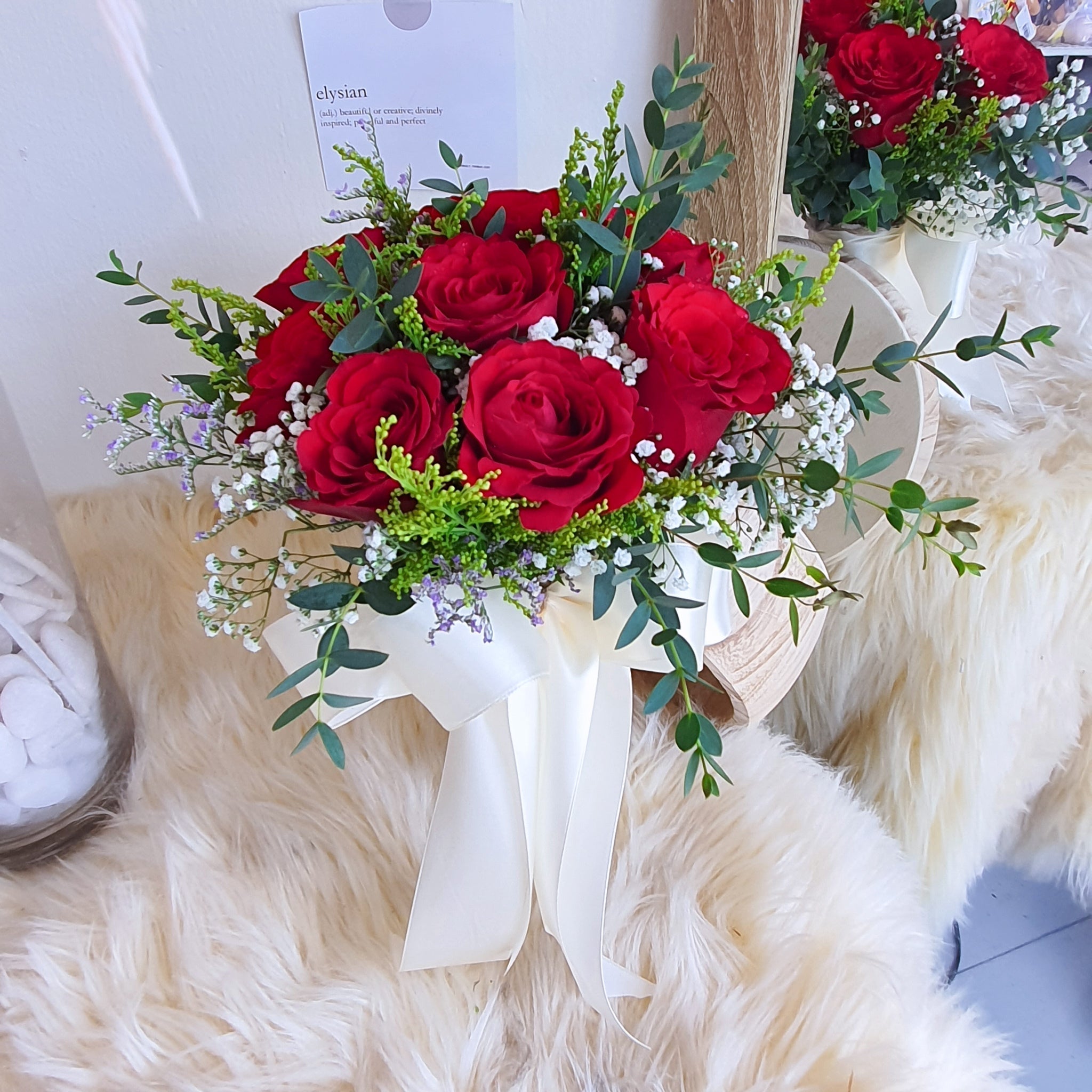 Marcelline - Fresh Flower Bridal Bouquet-Fresh Flower-9 stalks-Red-DeFairy Tales