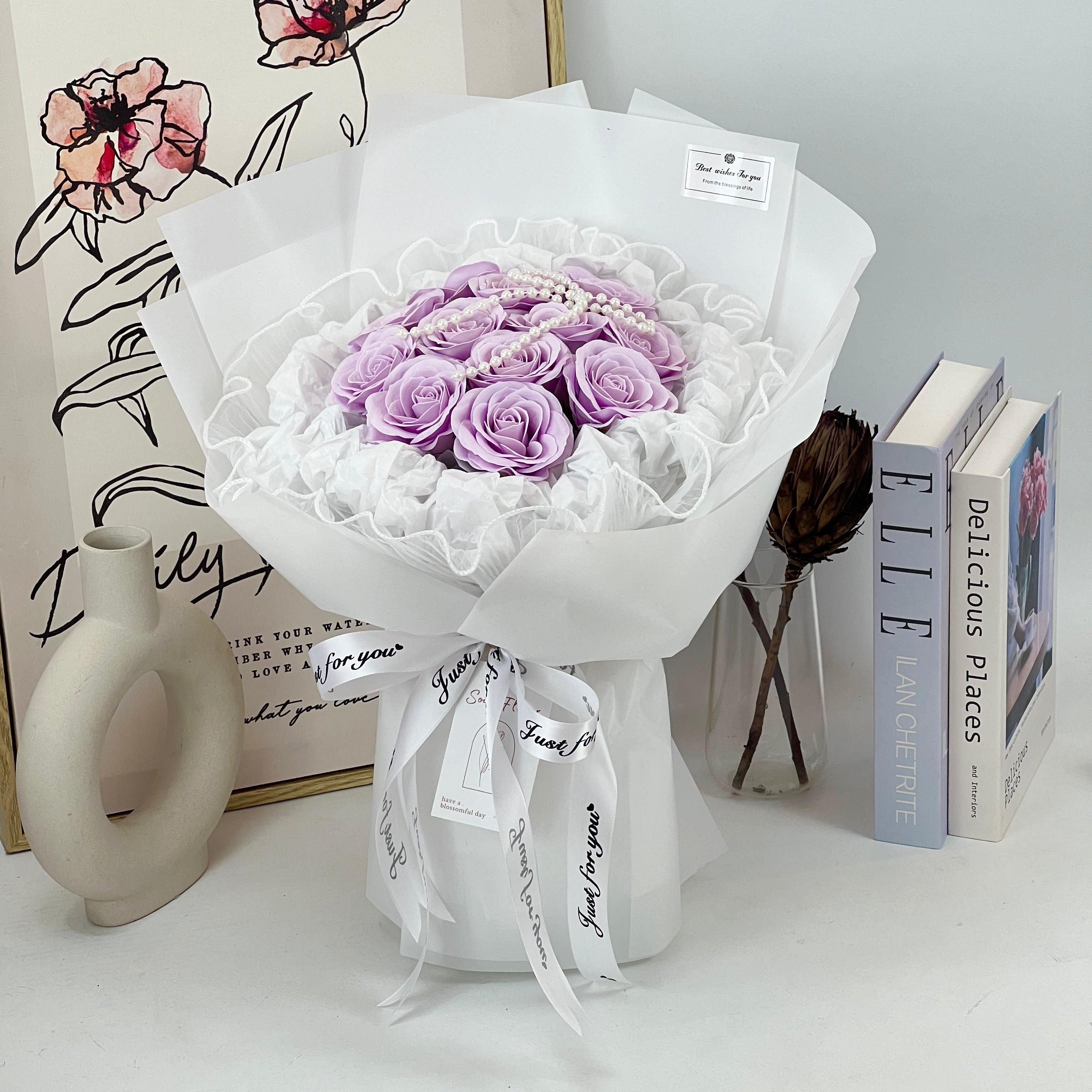 Mirage - Soap Flower Bouquet-Soap Flower-12 stalks-Purple-De Fairy Tales