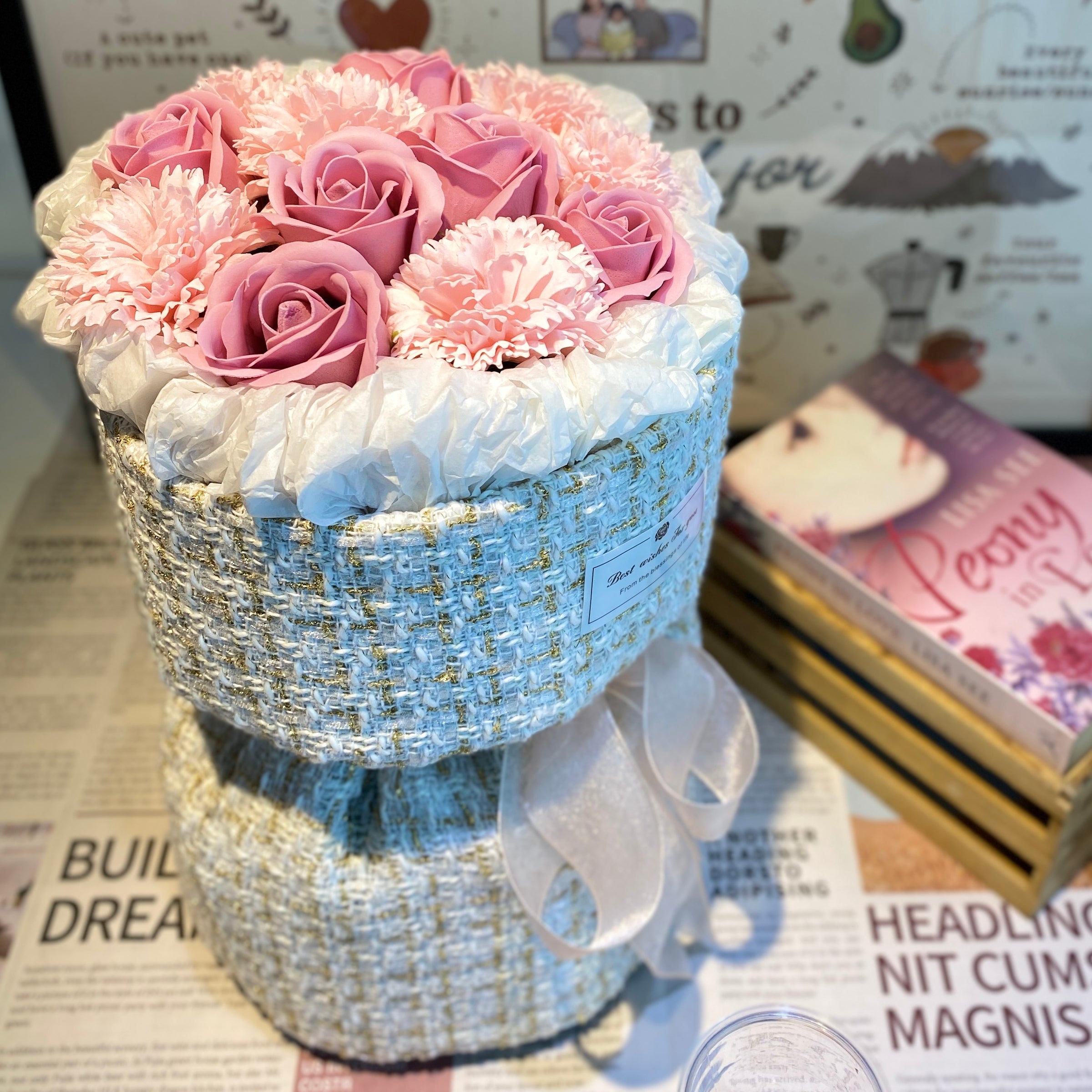 Opulent Amour - Soap Flower Bouquet-Soap Flower-12 stalks-Pink-1-DeFairy Tales