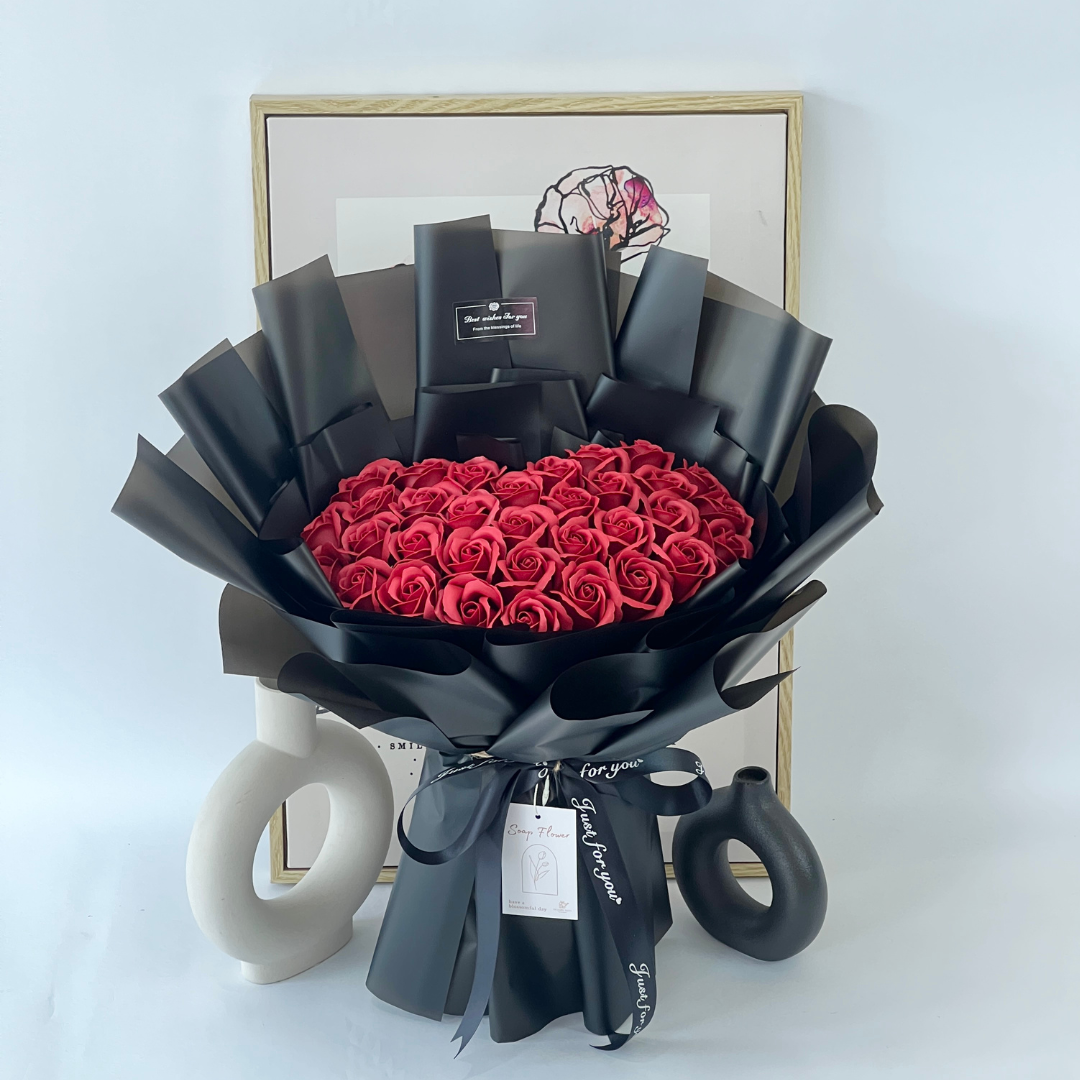 Radiant Springtime - Soap Flower Bouquet-Soap Flower-33 stalks-Red-2-De Fairy Tales