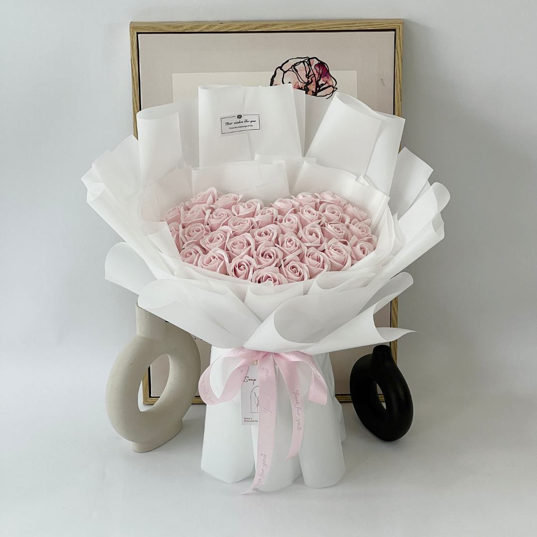 Radiant Springtime - Soap Flower Bouquet-Soap Flower-33 stalks-Pink-1-De Fairy Tales