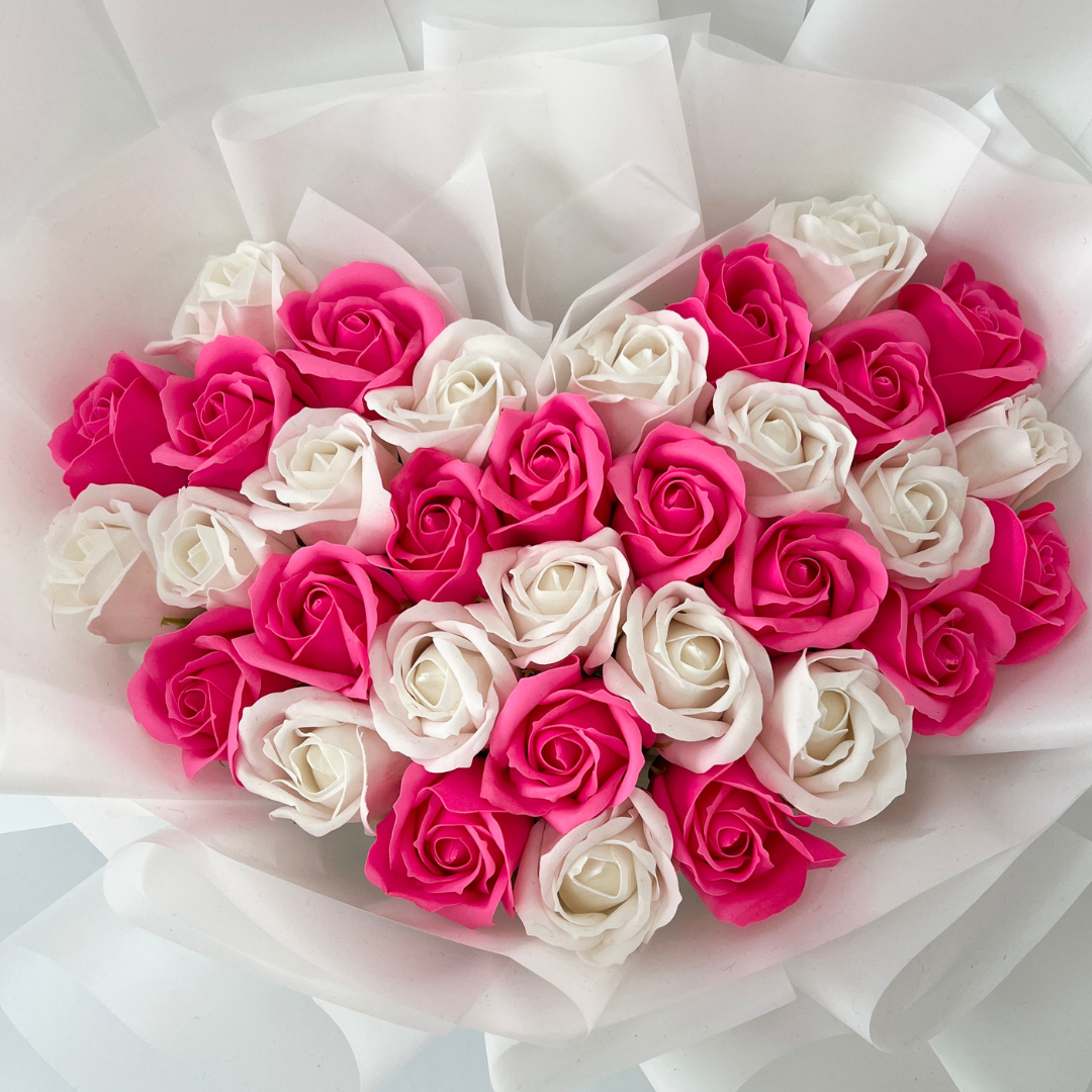 Radiant Springtime - Soap Flower Bouquet-Soap Flower-33 stalks-Red-1-De Fairy Tales