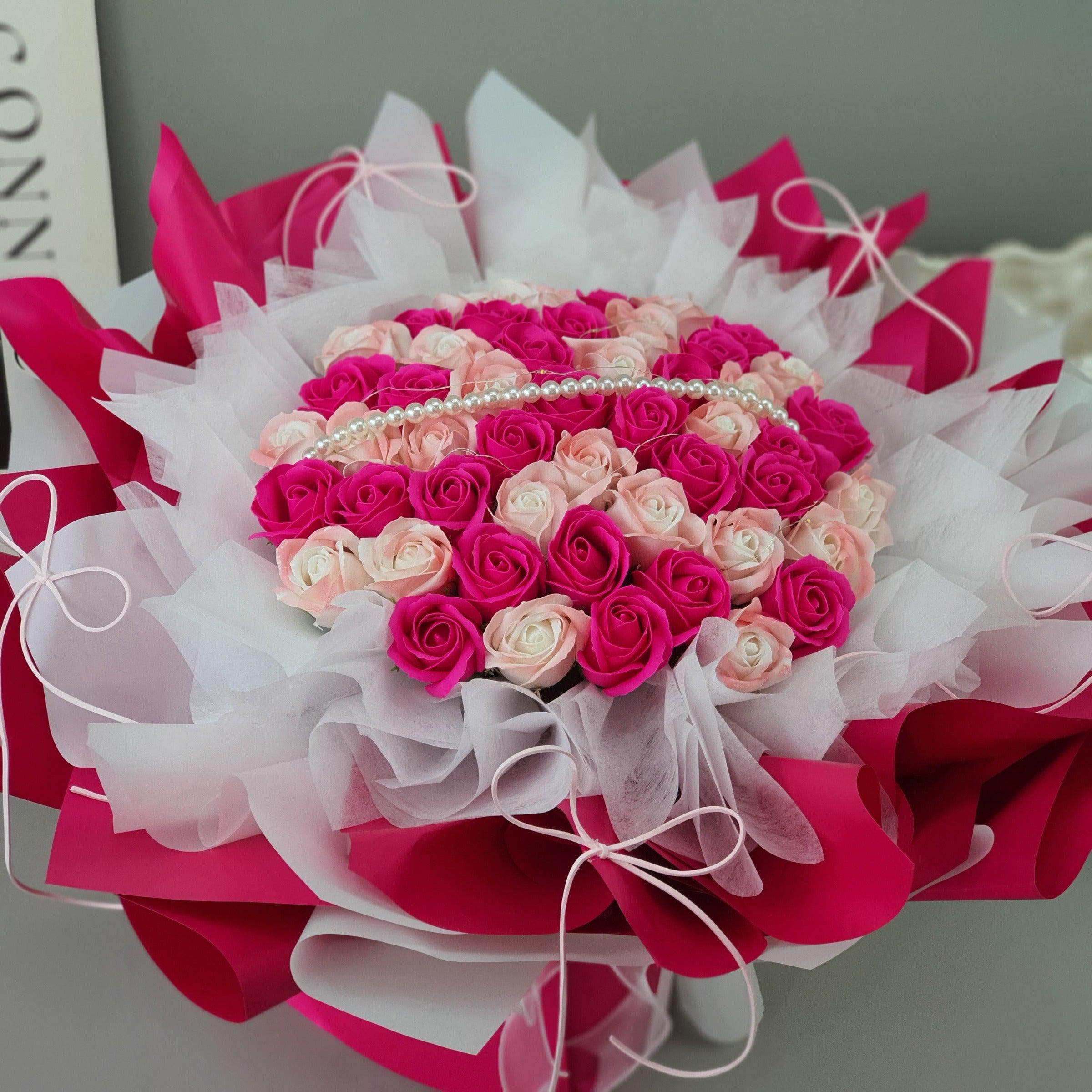 Roseate Reverie - Soap Flower Bouquet-Soap Flower-DeFairy Tales