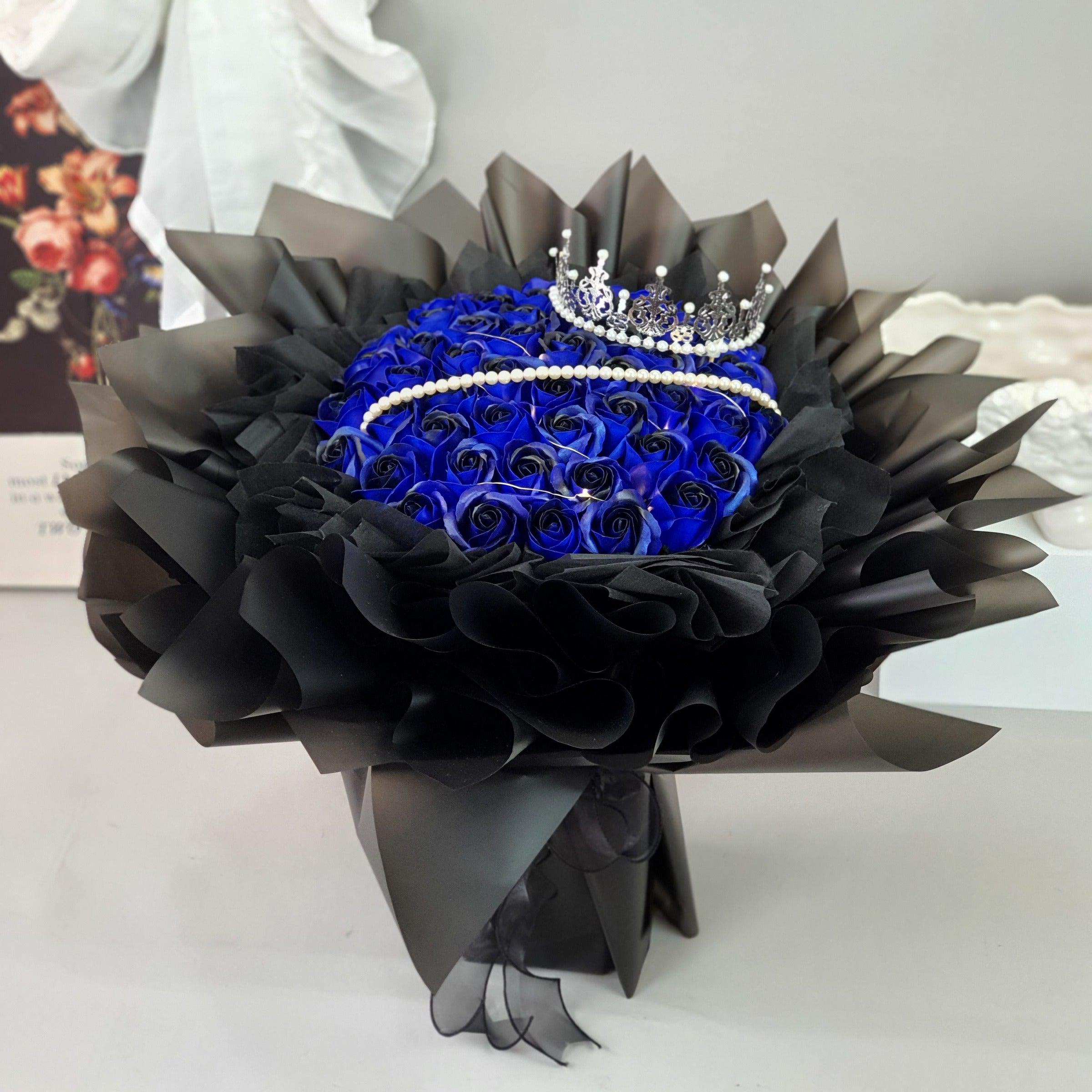 Sapphire Serenade - Soap Flower Bouquet-Soap Flower-33 stalks-Blue-De Fairy Tales