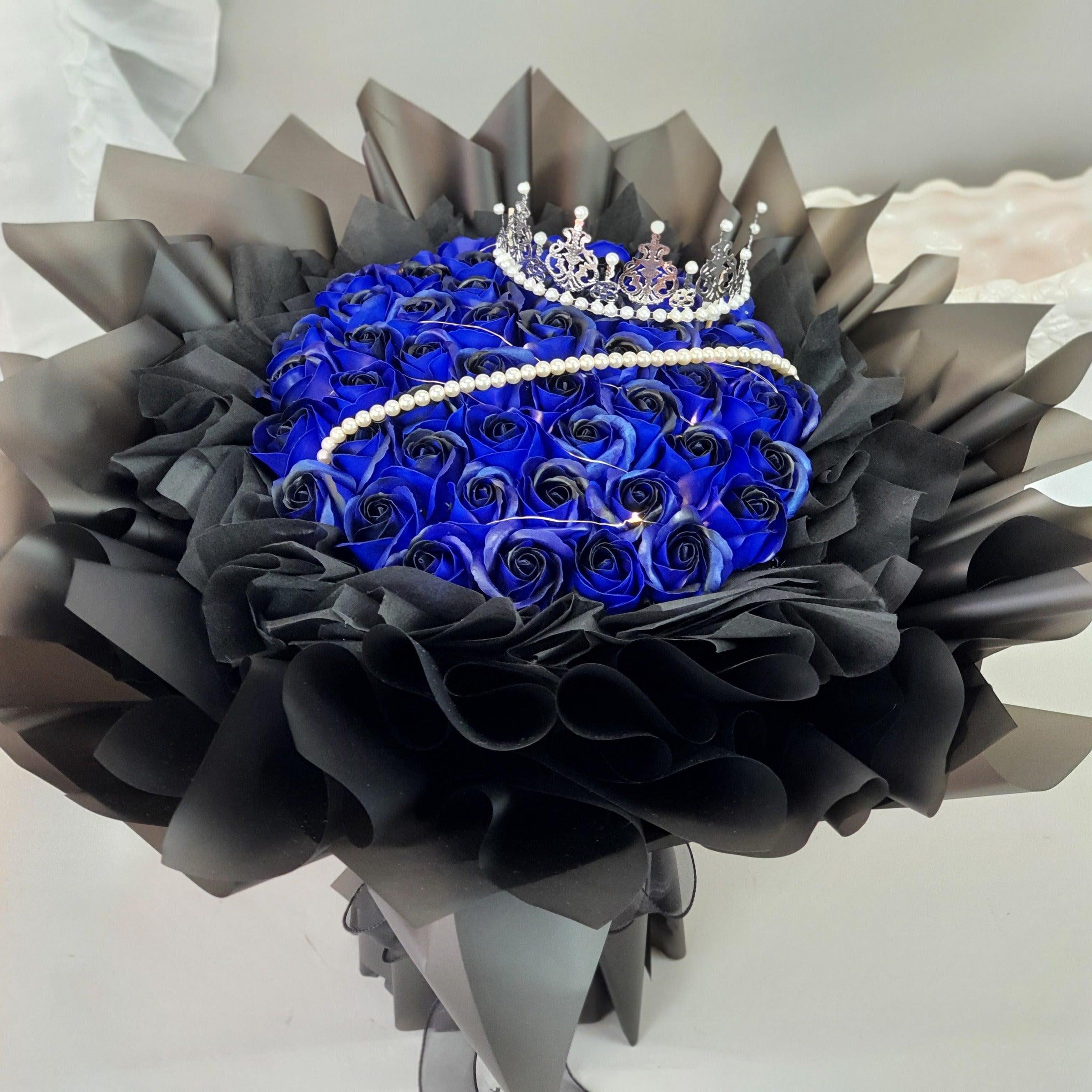 Sapphire Serenade - Soap Flower Bouquet-Soap Flower-33 stalks-Blue-De Fairy Tales