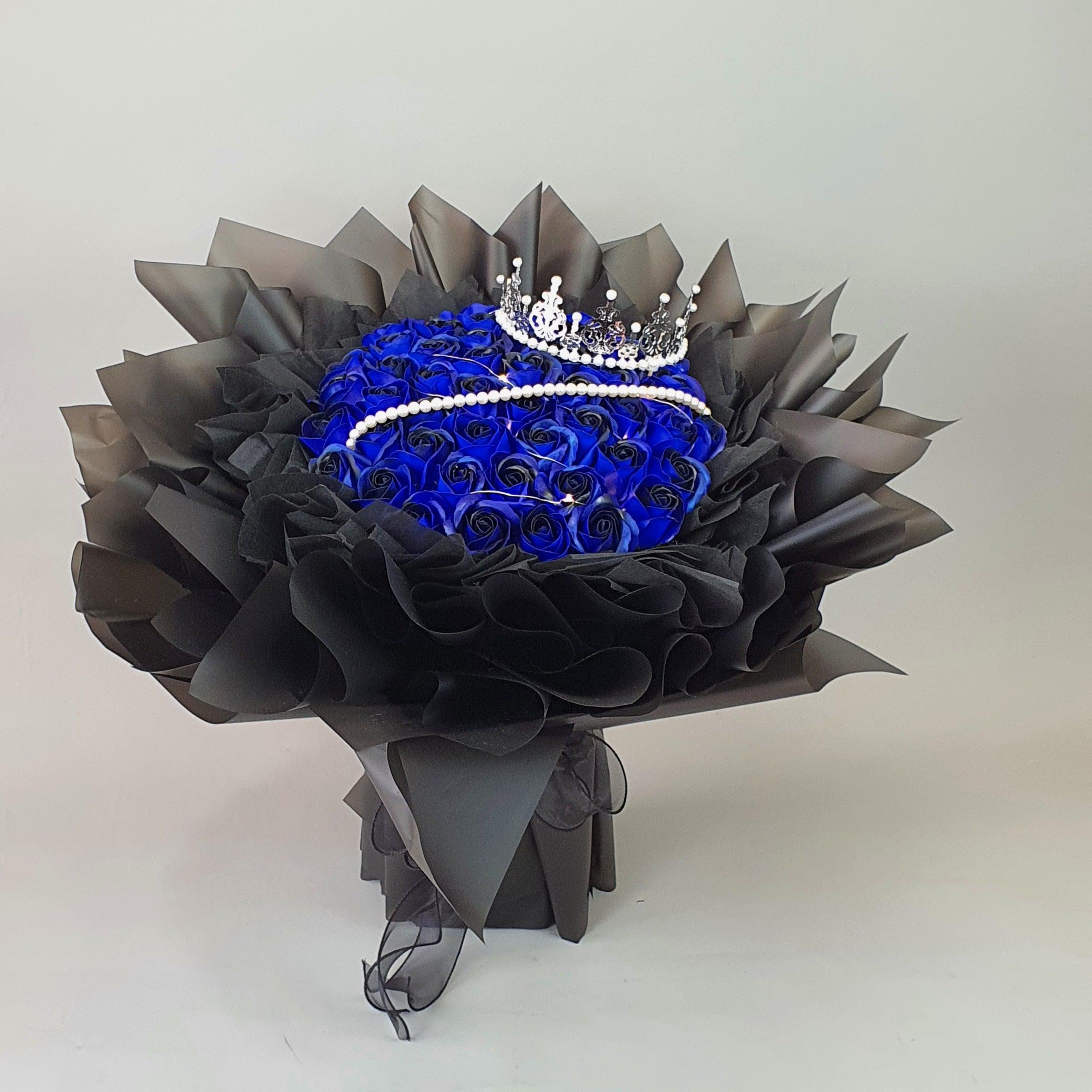 Sapphire Serenade - Soap Flower Bouquet-Soap Flower-33 stalks-Blue-De Fairy Tales