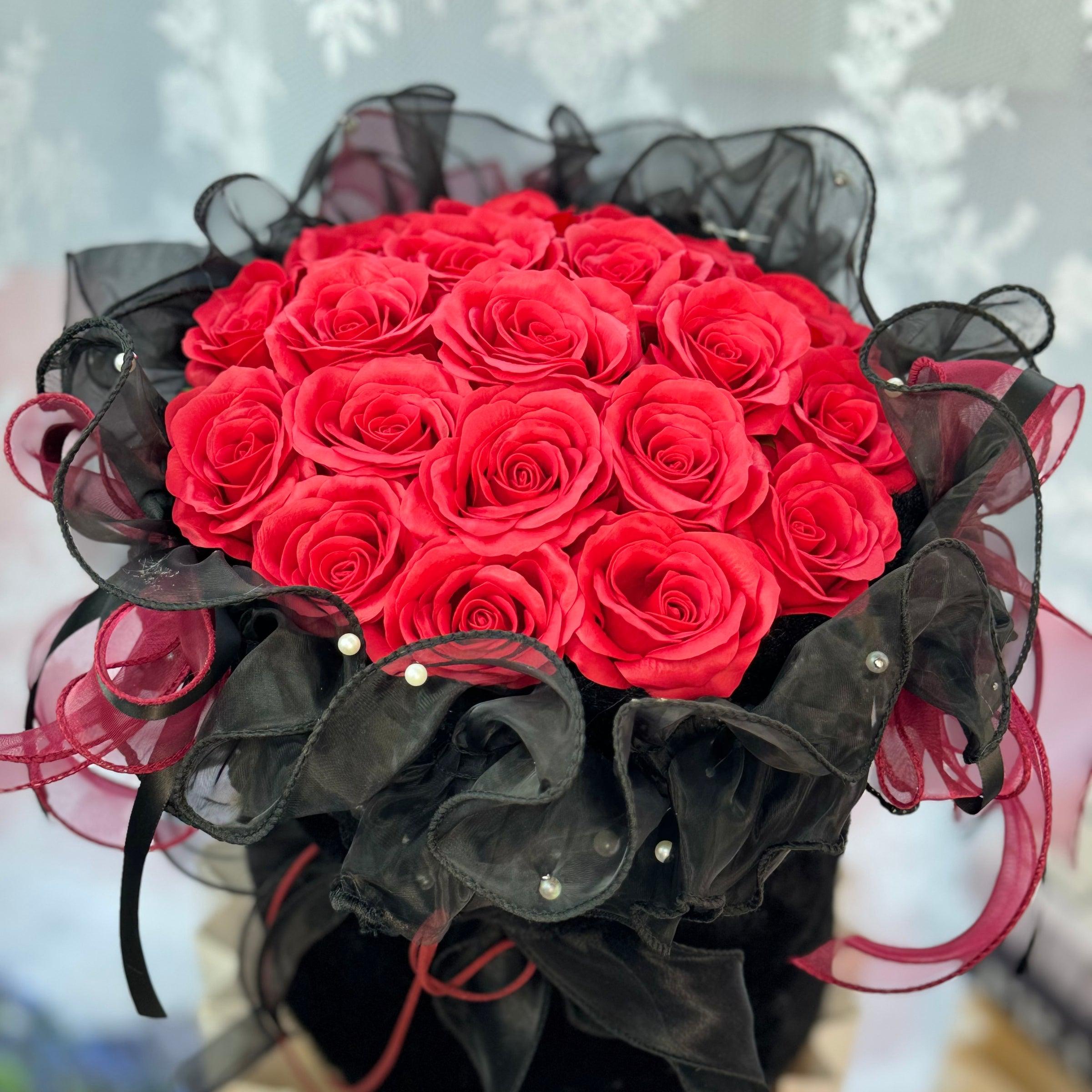 Soulful Connection - Seven Layer Soap Flower Bouquet-Soap Flower-19 stalks-Red-1-DeFairy Tales