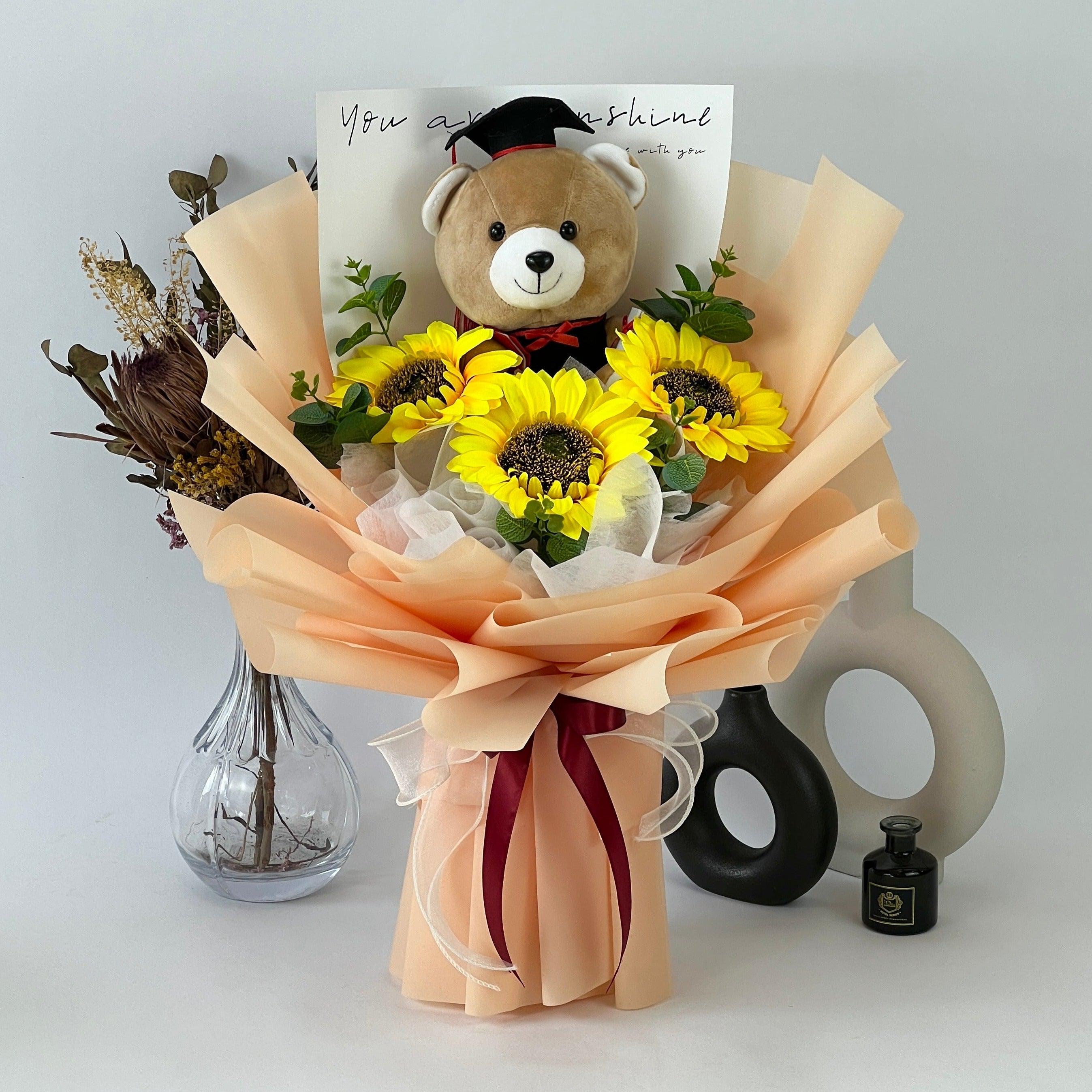 Wisdom Blooms - Artificial Flower Fusion Bouquet-Artificial Flower-3 stalks-Yellow-1-De Fairy Tales