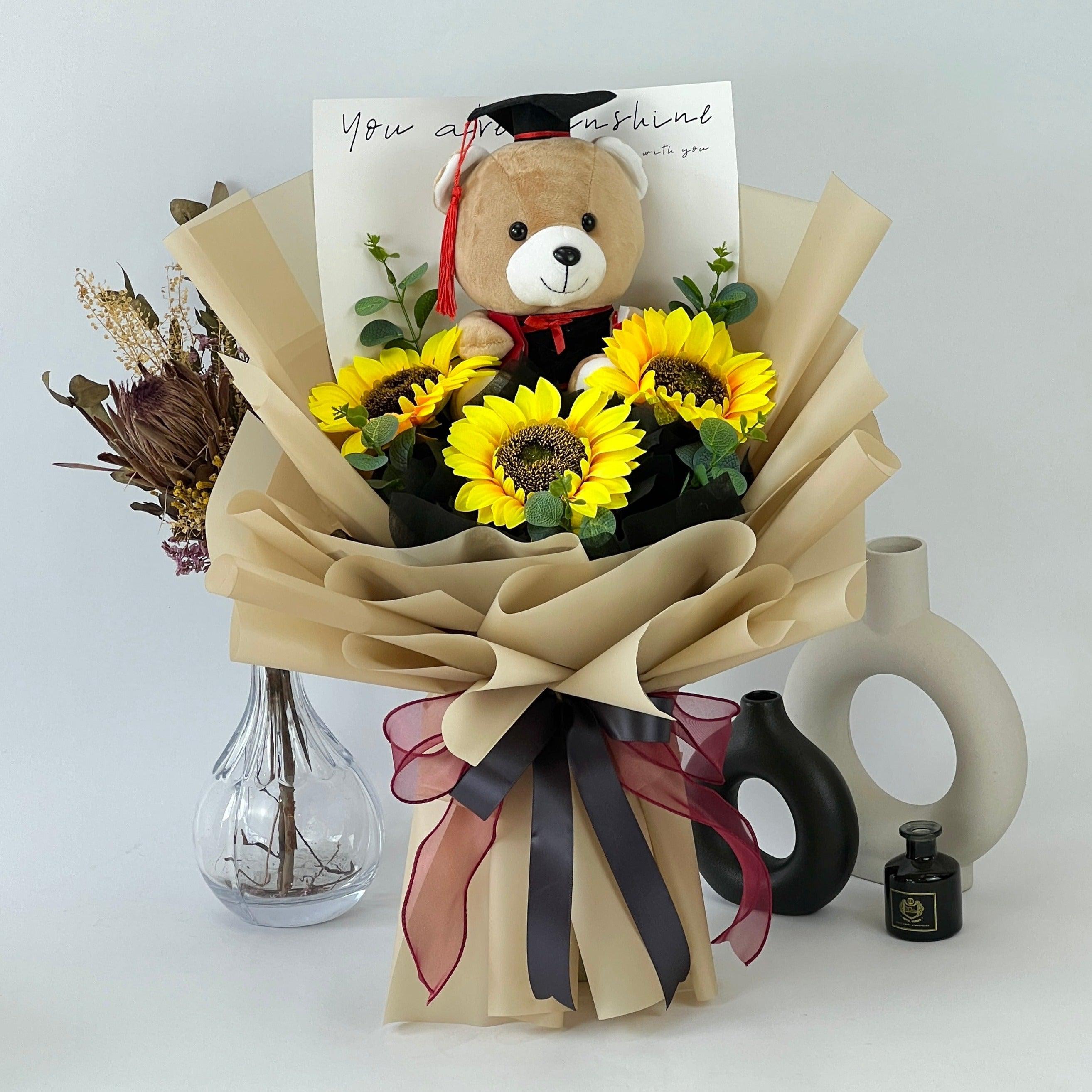 Wisdom Blooms - Artificial Flower Fusion Bouquet-Artificial Flower-3 stalks-Yellow-2-De Fairy Tales