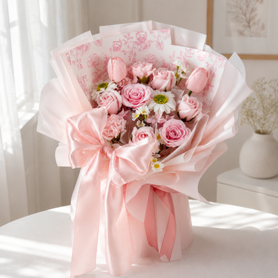 Blooming Bow - Soap Flower Bouquet