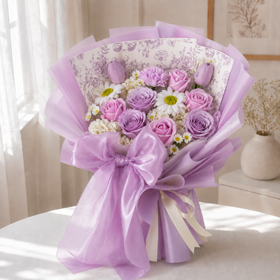 Blooming Bow - Soap Flower Bouquet