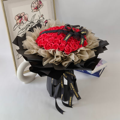Scarlet Embrace - Soap Flower Bouquet