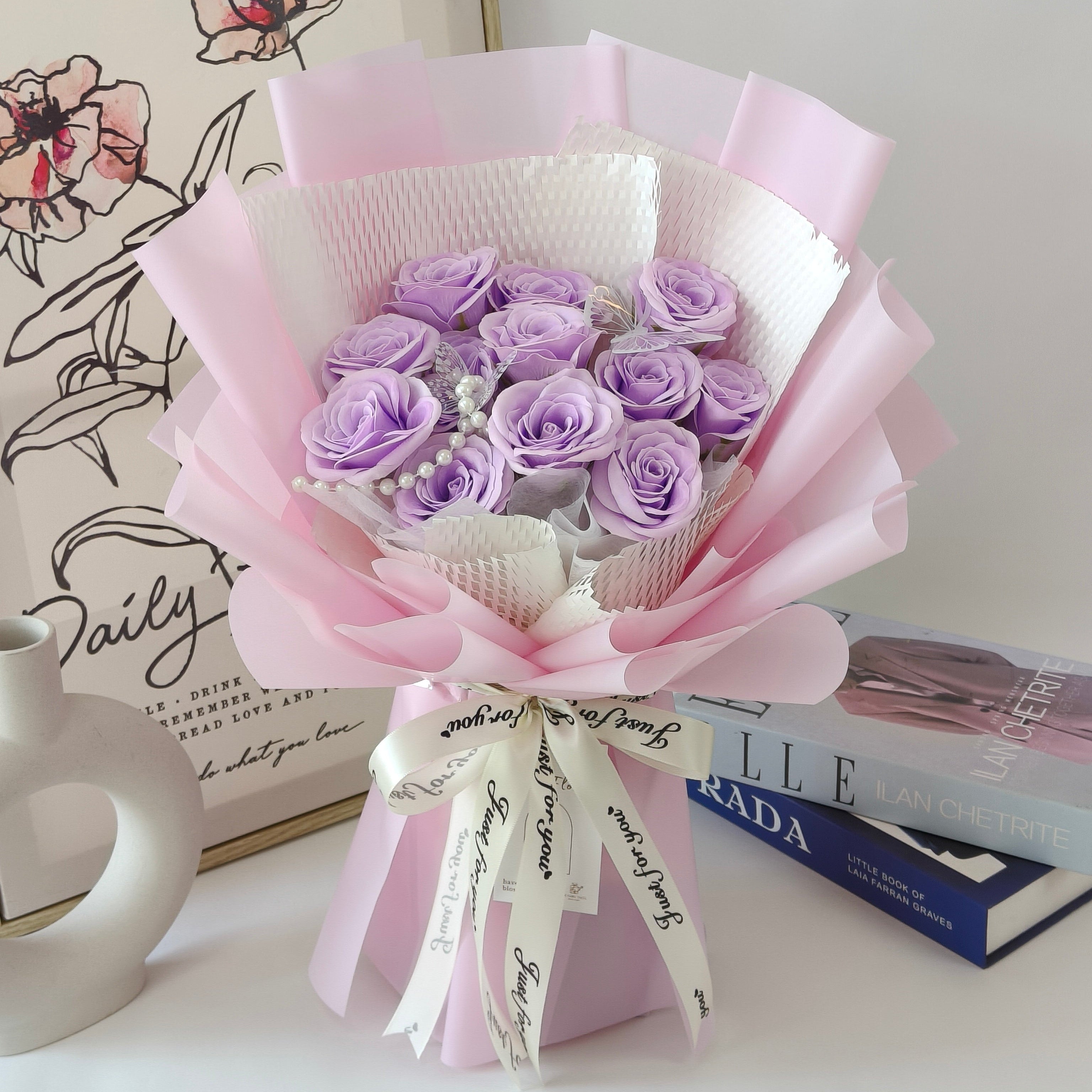 Butterfly Love - Seven Layer Soap Flower Bouquet