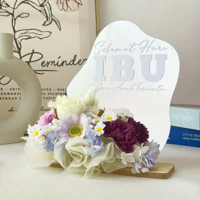 Gleam Grace Small Mirror Table - Artificial Flower