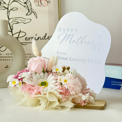 Gleam Grace Small Mirror Table - Artificial Flower