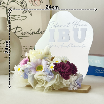 Gleam Grace Small Mirror Table - Artificial Flower