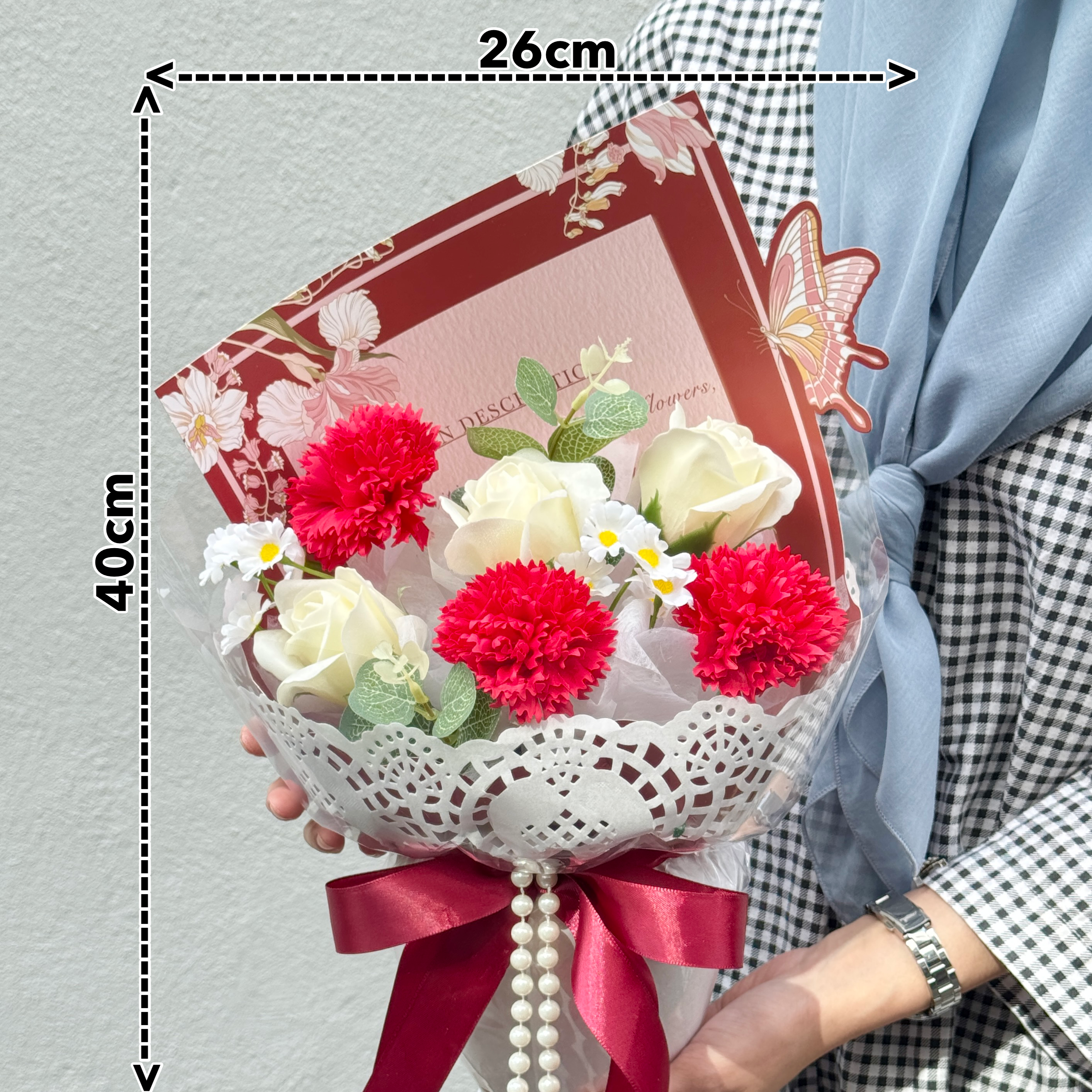 Pearly Butterfly - Soap Flower Bouquet