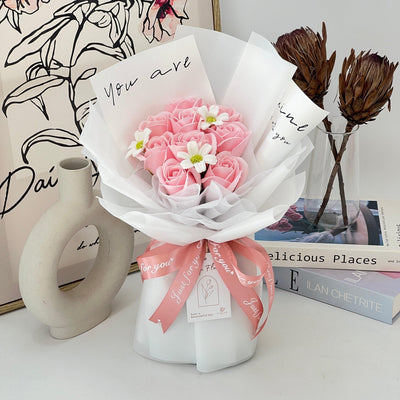 Angel's Delight - Soap Flower Bouquet-Soap Flower-9 stalks-Pink-1-De Fairy Tales