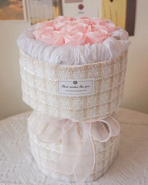 Exquisite Chanel - Soap Flower Bouquet-Soap Flower-12 stalks-Pink-2-DeFairy Tales