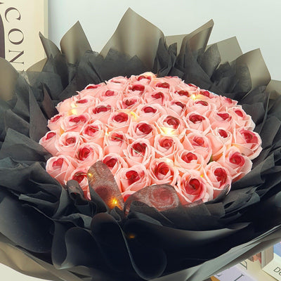 Infinite Affection - Soap Flower Bouquet-Soap Flower-33 stalks-Pink-De Fairy Tales