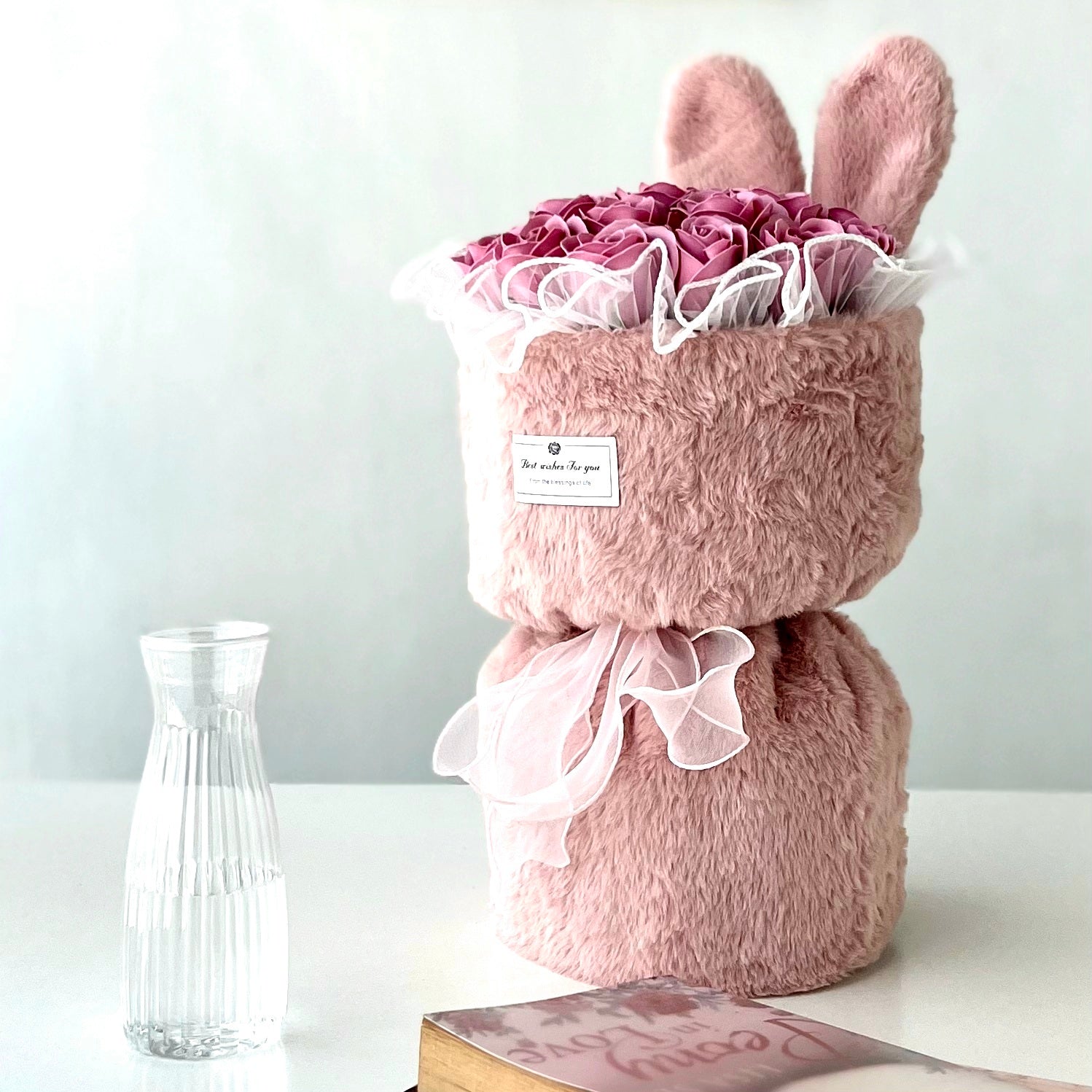 Lovely Bunny - Soap Flower Bouquet-Soap Flower-19 stalks-Pink-1-DeFairy Tales