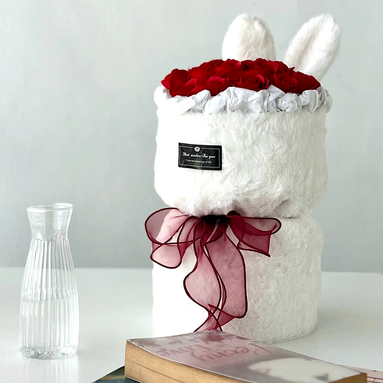 Lovely Bunny - Soap Flower Bouquet-Soap Flower-19 stalks-Red-2-DeFairy Tales