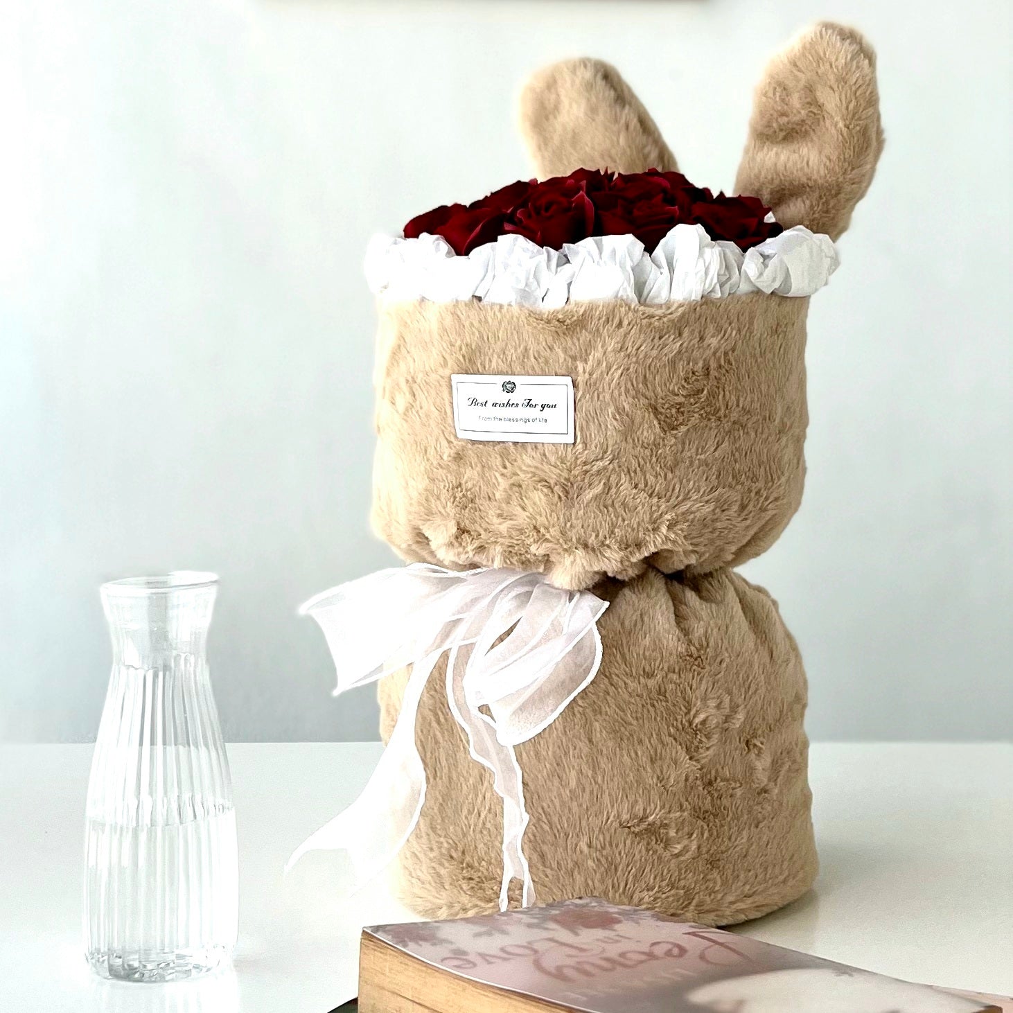 Lovely Bunny - Soap Flower Bouquet-Soap Flower-19 stalks-Red-3-DeFairy Tales